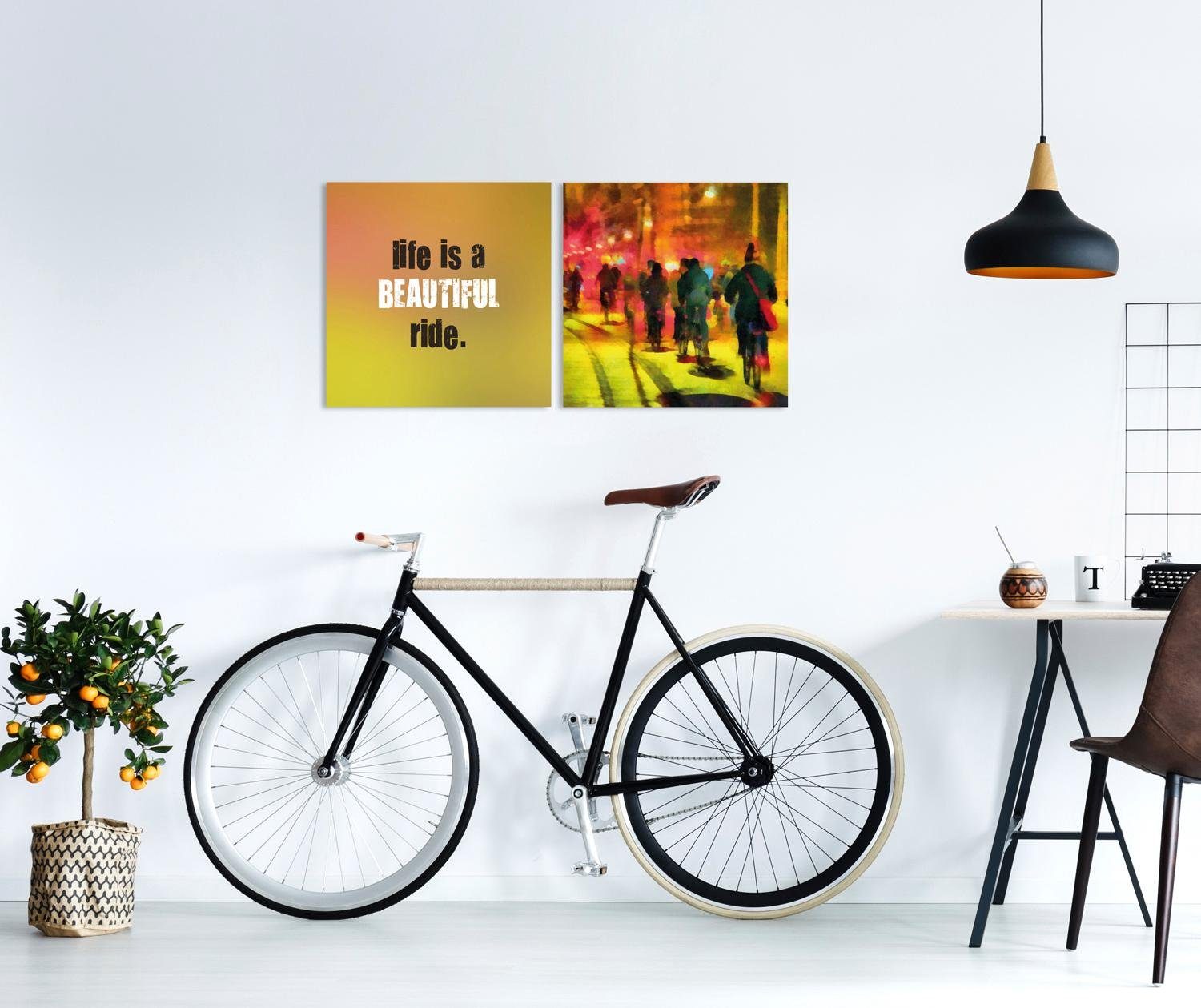queence Artprint op linnen Beautiful Premium canvasstof, handgemaakt in Duitsland, uitspraak, 2-delige set (set)