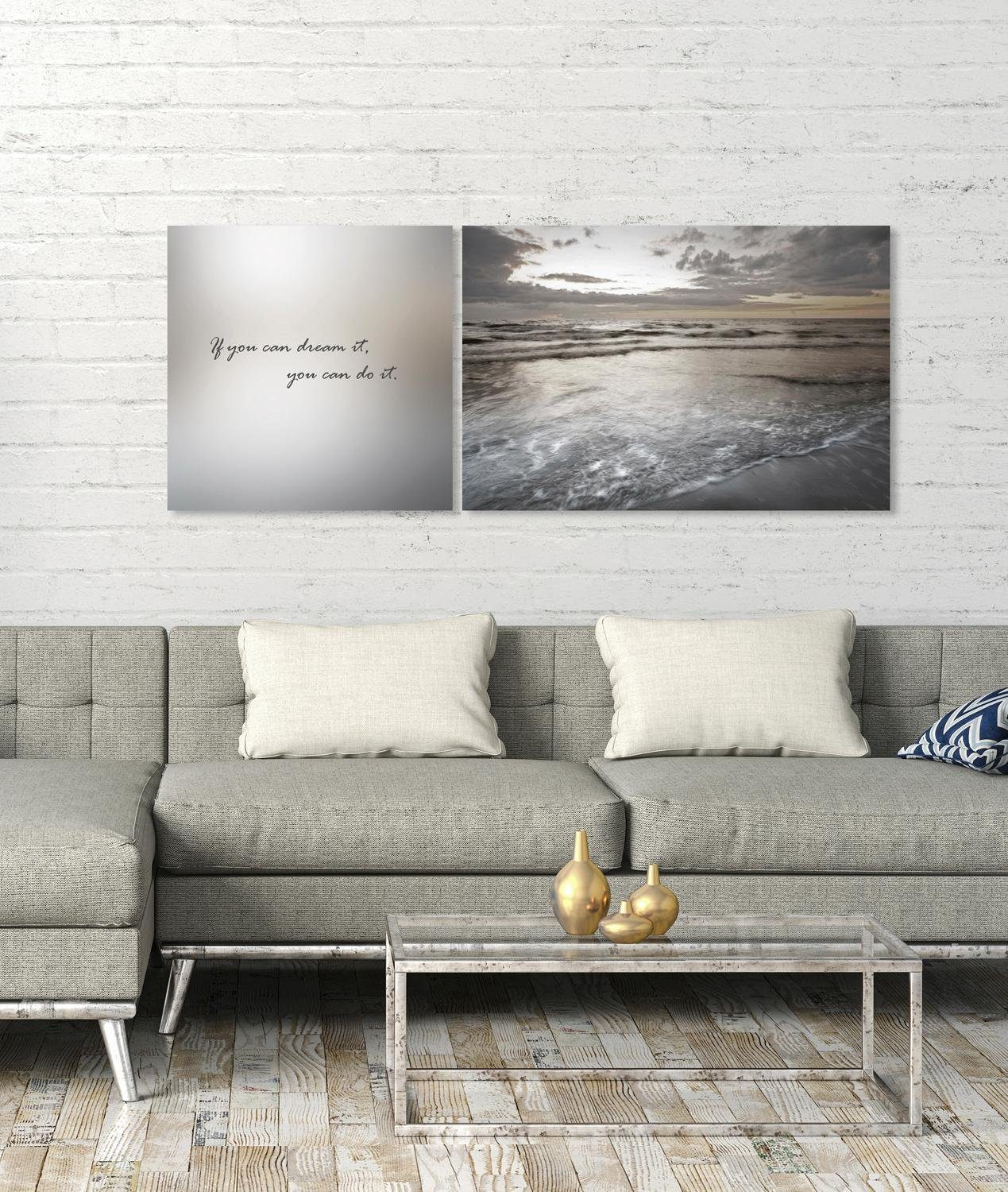 queence Artprint op linnen Do it Premium canvasstof, handgemaakt in Duitsland, uitspraak, 2-delige set (set)