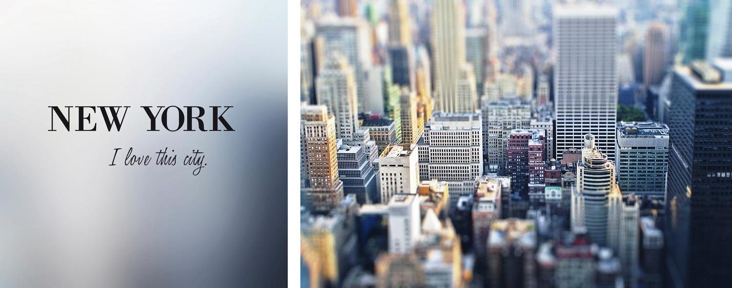 queence Artprint op linnen New York Premium canvasstof, handgemaakt in Duitsland, uitspraak, 2-delige set (set) foto schilderijen multicolor