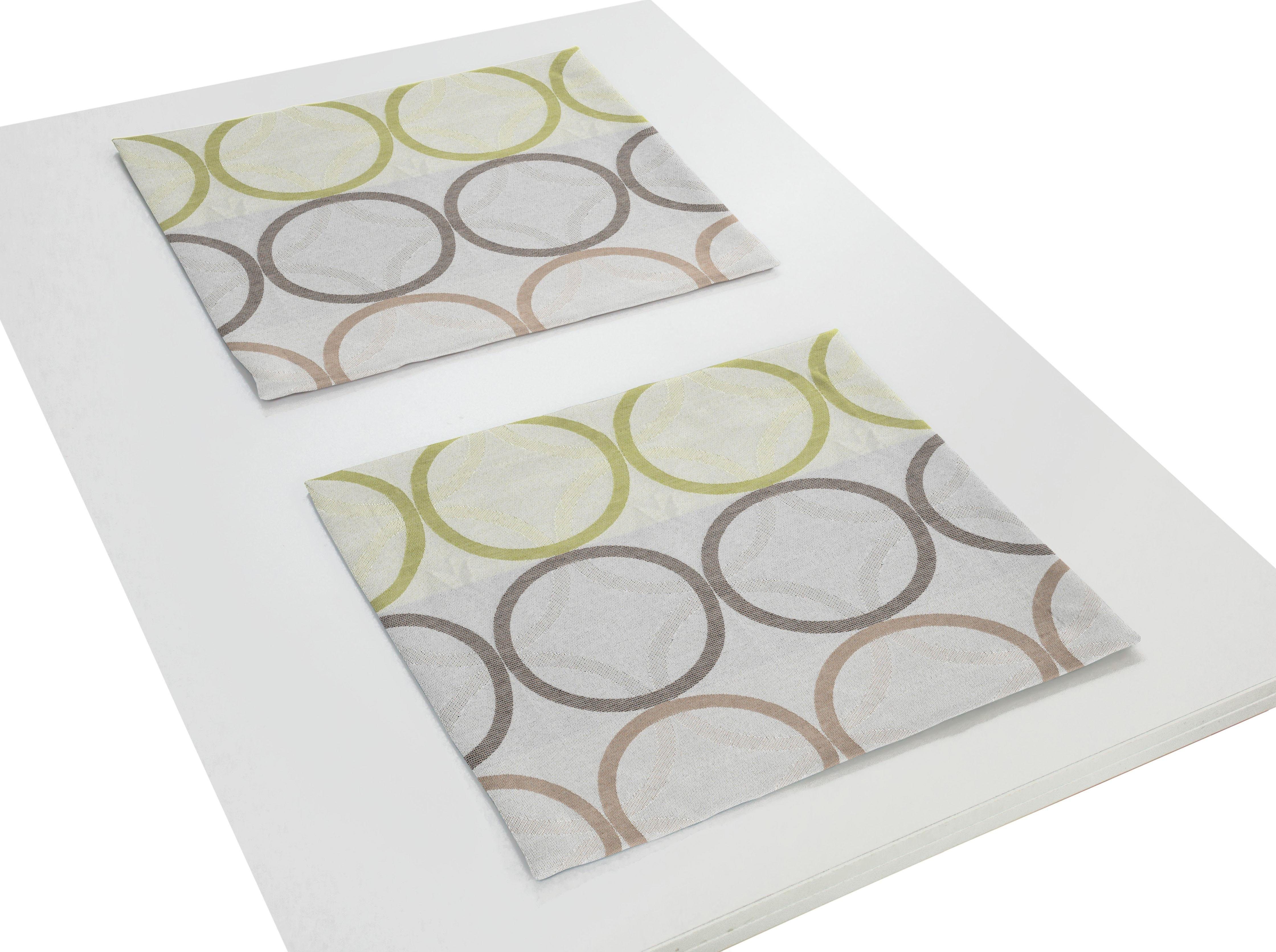 Wirth Set placemats Zirbello (set, 2 stuks) tafelkleden maat 1 (2x 40x35 cm) groen