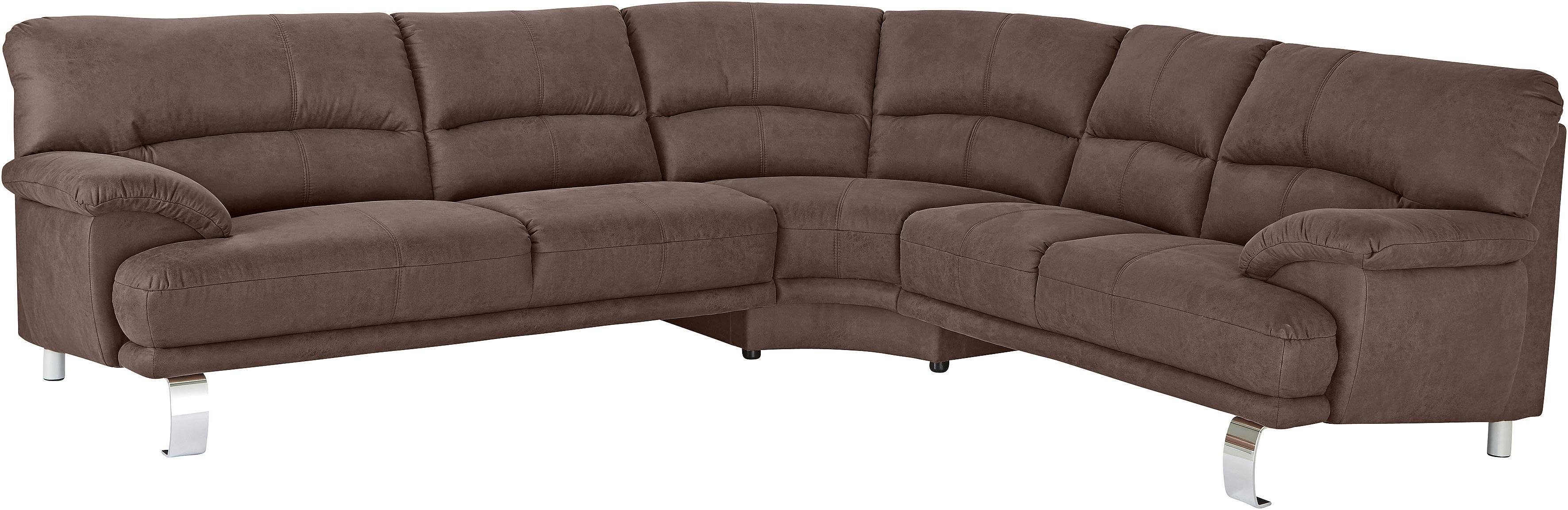 TRENDMANUFAKTUR Hoekbank Cecilia II, in Italiaans design, comfortabel, hoog zitcomfort, L-vorm
