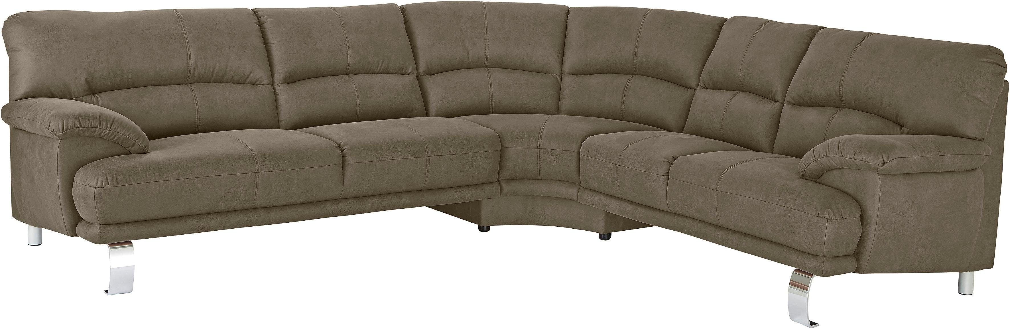 TRENDMANUFAKTUR Hoekbank Cecilia II, in Italiaans design, comfortabel, hoog zitcomfort, L-vorm