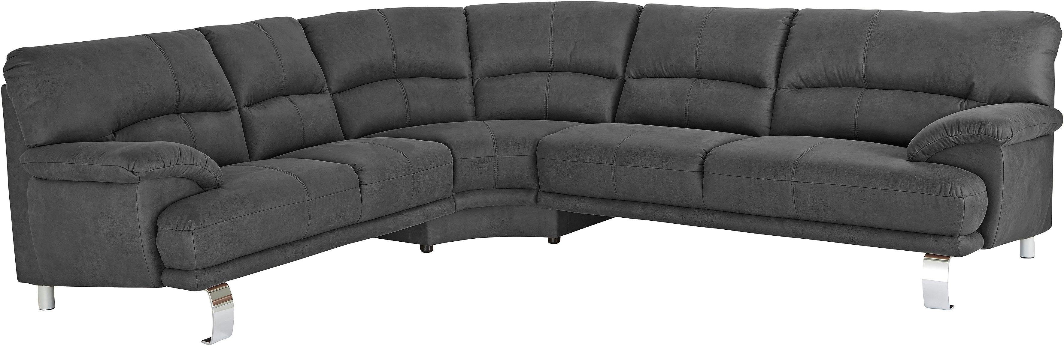 TRENDMANUFAKTUR Hoekbank Cecilia II, in Italiaans design, comfortabel, hoog zitcomfort, L-vorm