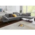 exxpo - sofa fashion hoekbank inclusief hoofd- resp. verstelbare rugleuning en verstelbare armleuning blauw