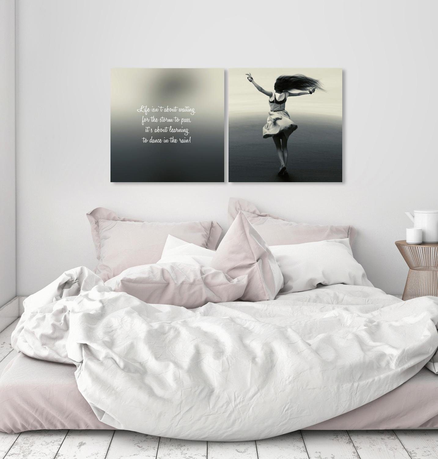 queence Artprint op linnen Dance Premium canvasstof, handgemaakt in Duitsland, uitspraak, 2-delige set (set)