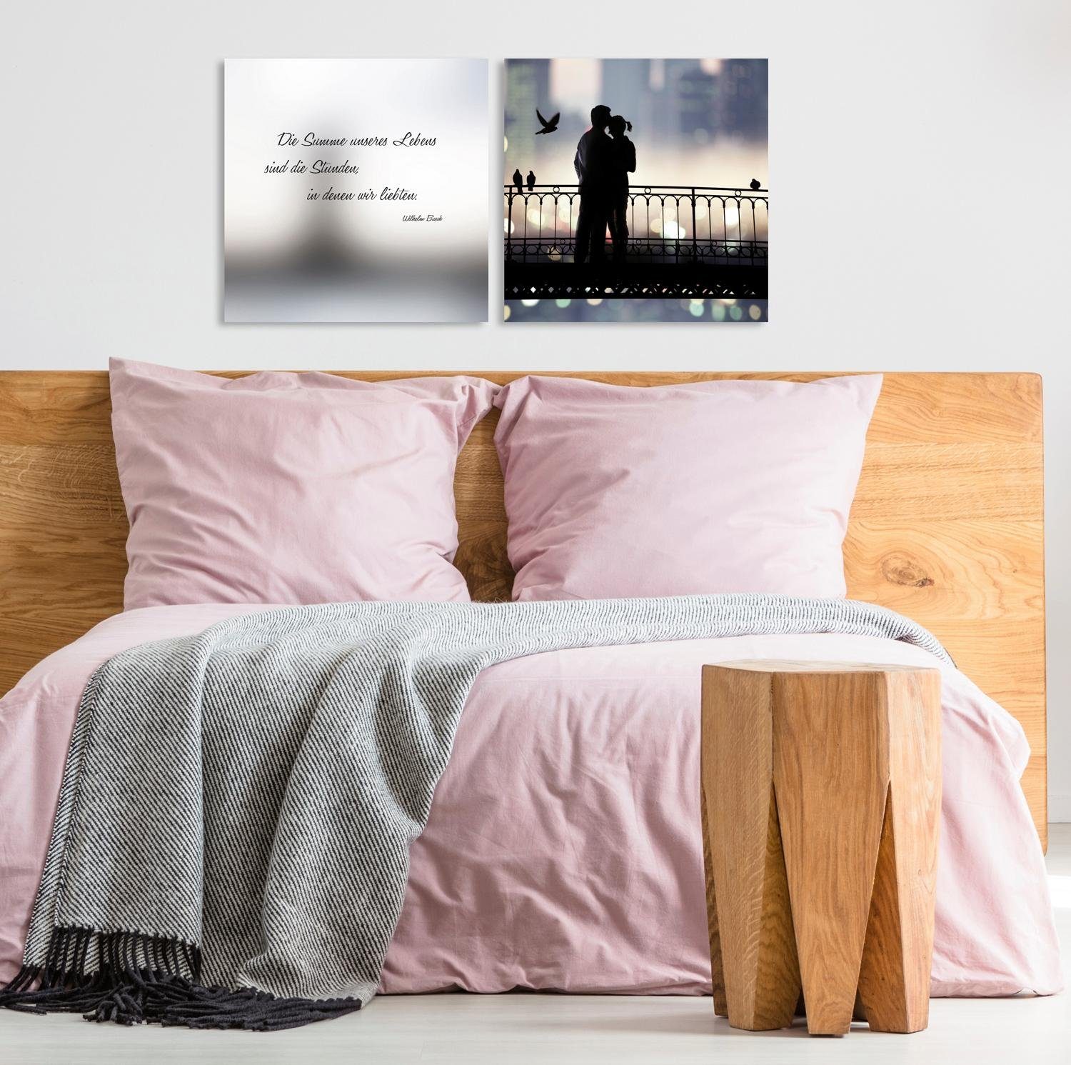 queence Artprint op linnen Summe Premium canvasstof, handgemaakt in Duitsland, citaat, 2-delige set (set)