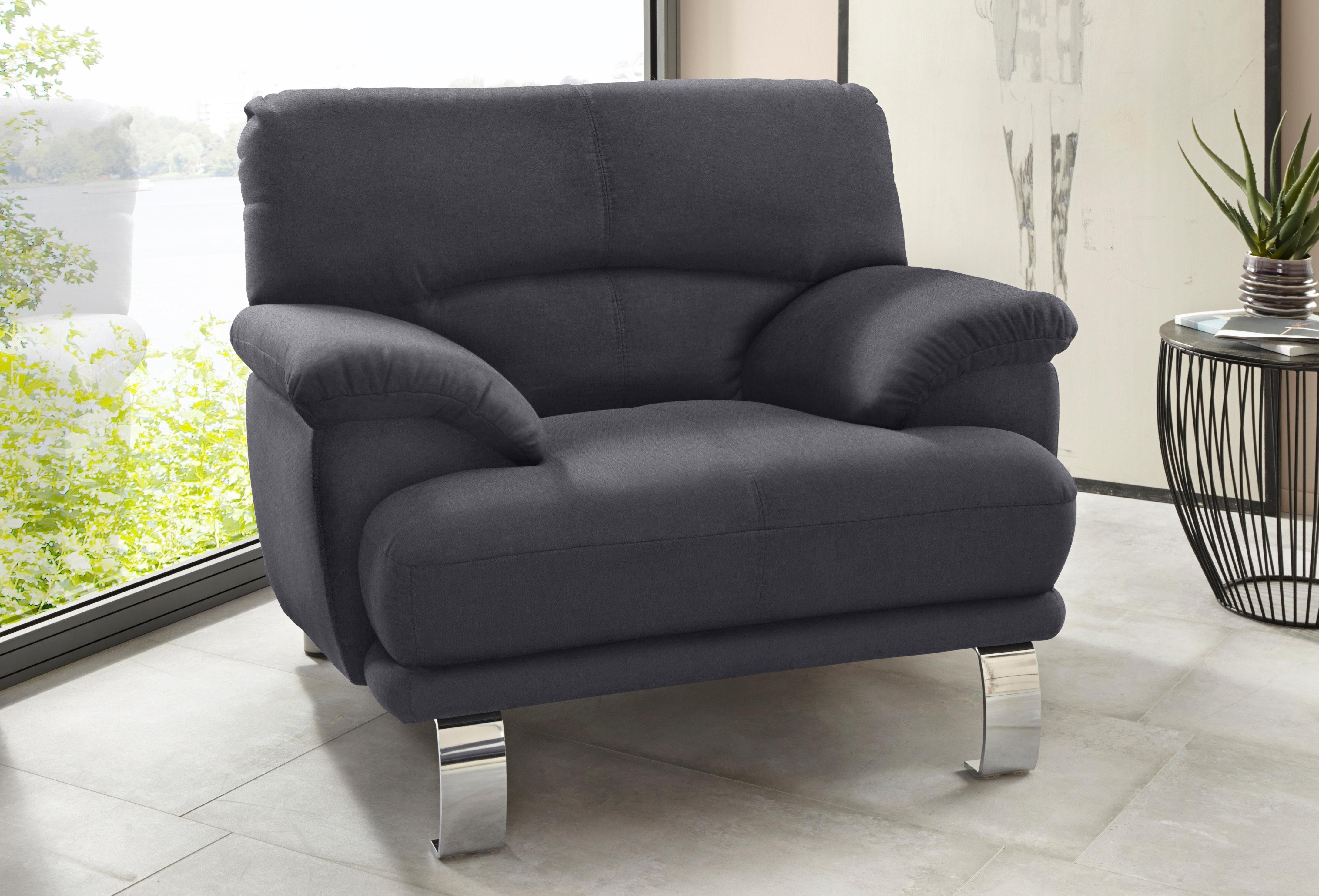 TRENDMANUFAKTUR Fauteuil Cecilia II, loungestoel in Italiaans design (set) fauteuils grijs
