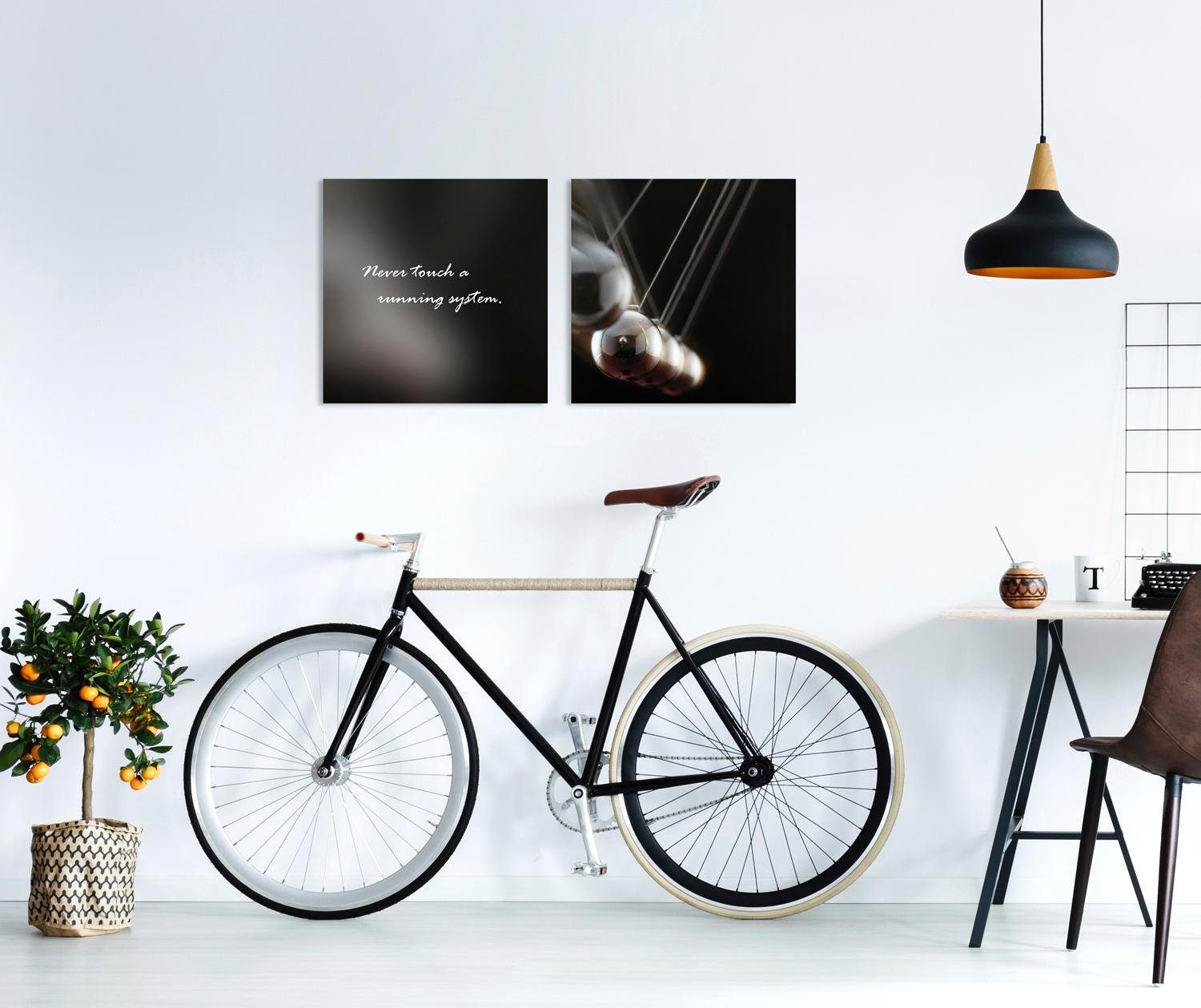 queence Artprint op linnen Running system Premium canvasstof, handgemaakt in Duitsland, uitspraak, 2-delige set (set)
