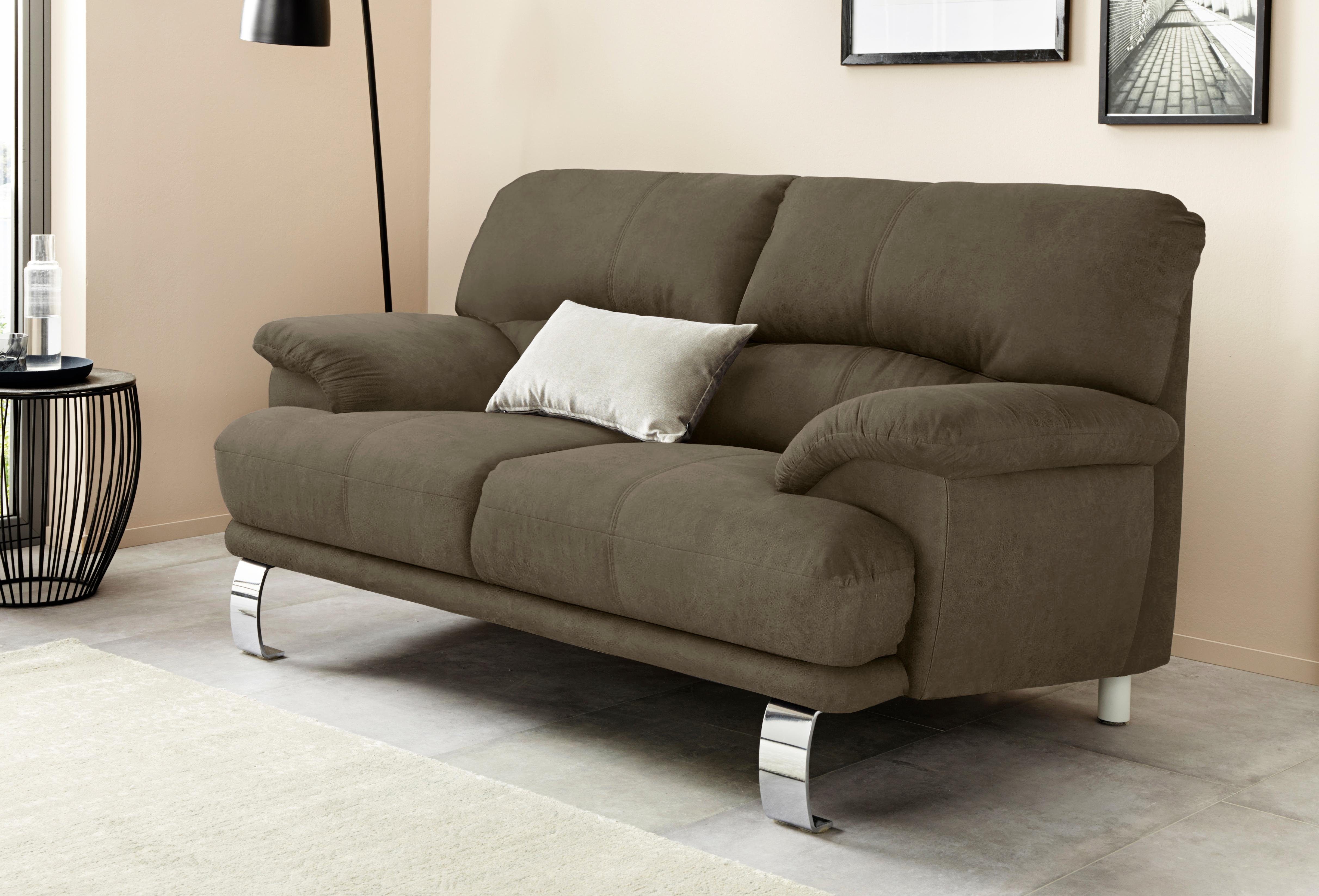 TRENDMANUFAKTUR 2-zitsbank Cecilia II, met Italiaans design, geweldige details bruin, 2-zitsbanken