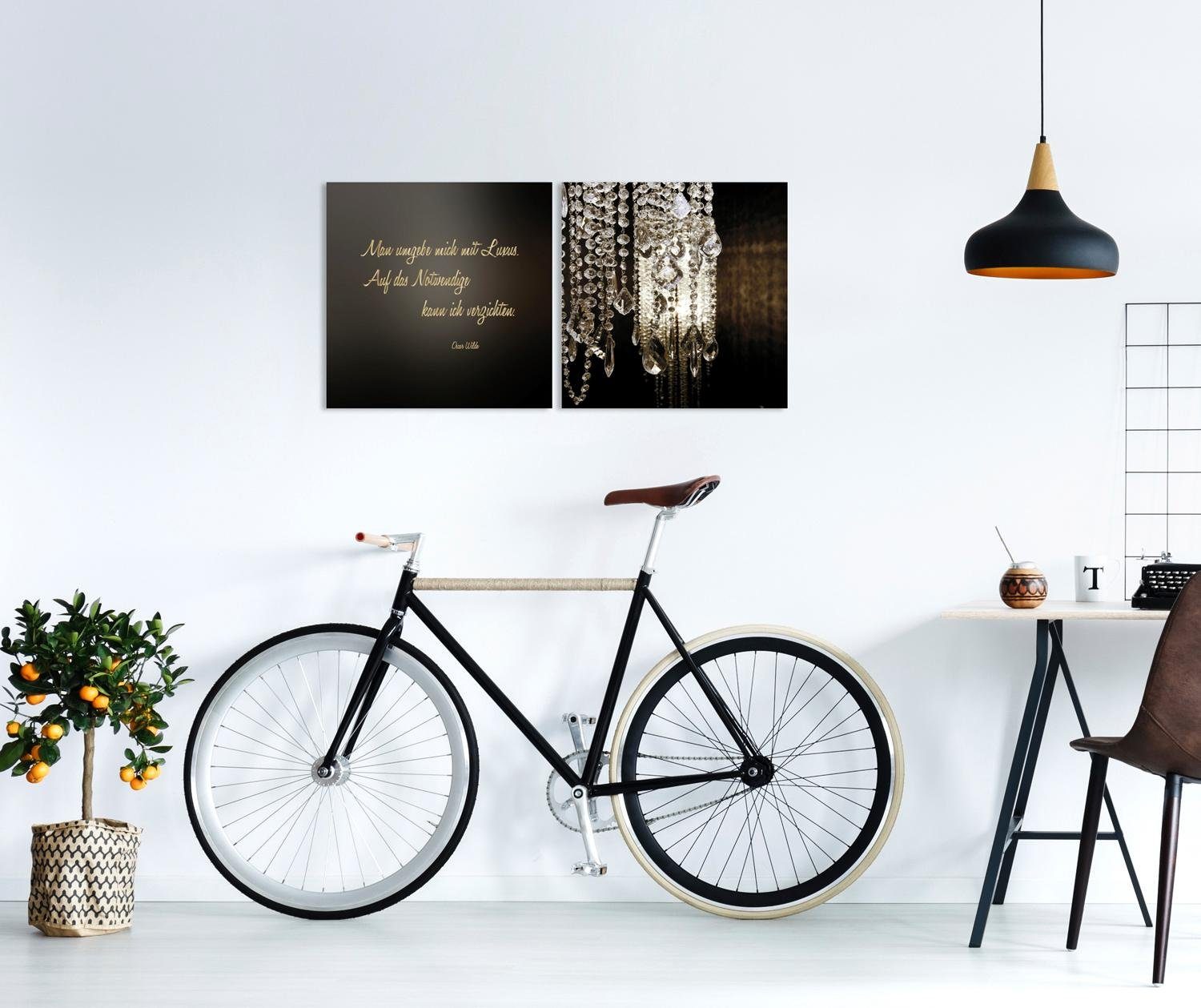 queence Artprint op linnen Luxe - Oscar Wilde Premium canvasstof, handgemaakt in Duitsland, 2-delige set (set)