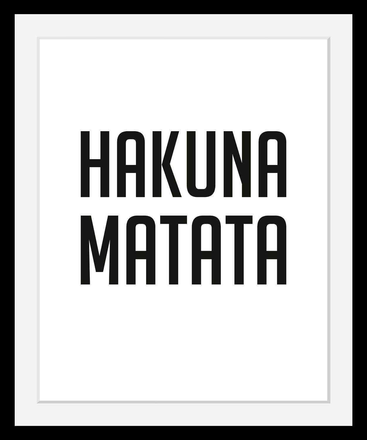 queence Wanddecoratie Hakuna Matata in 3 maten, ingelijst