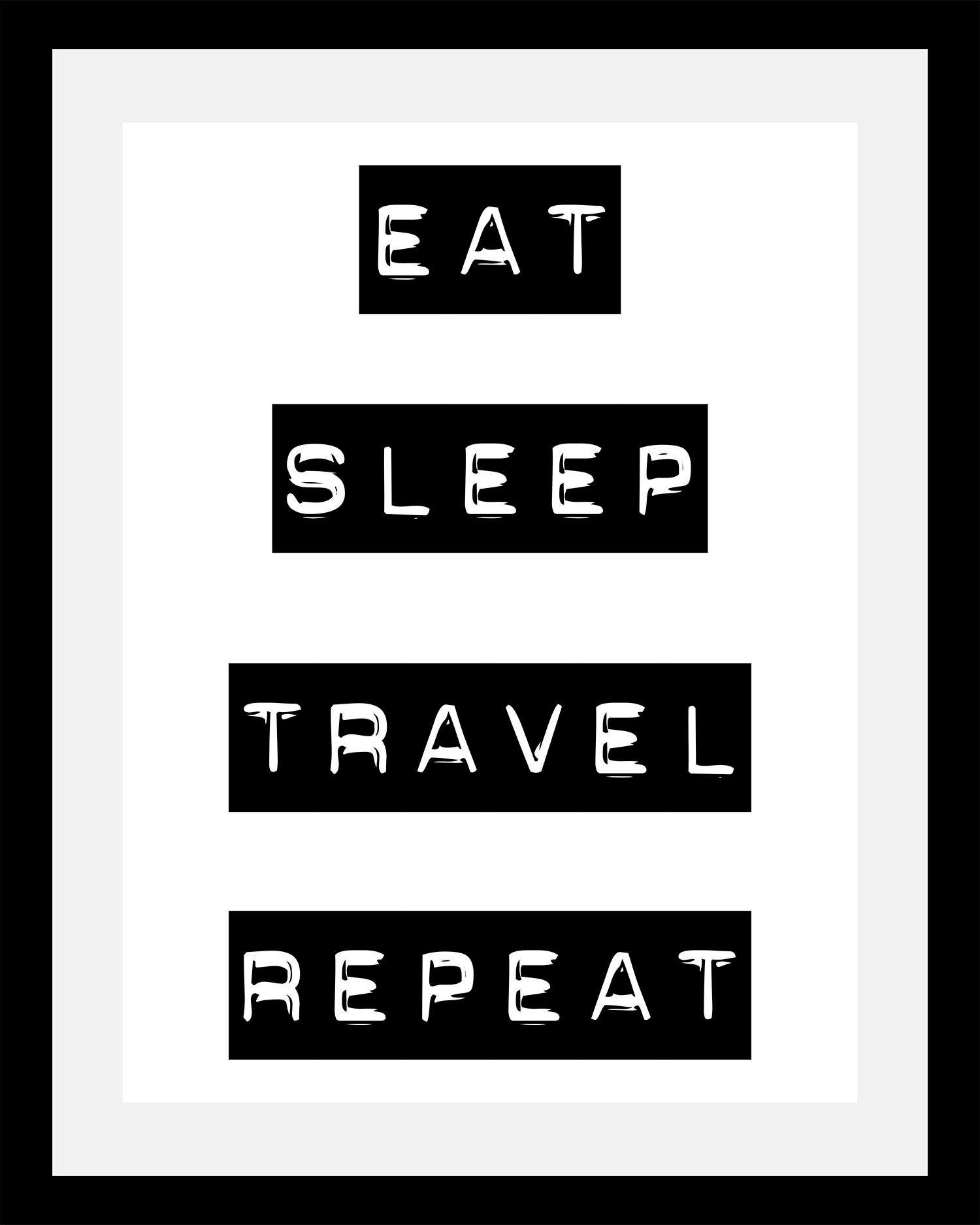 queence Wanddecoratie Eat HD premium posterdruk incl. houten lijst schilderijen maat 40 cm x 50 cm x 3 cm zwart