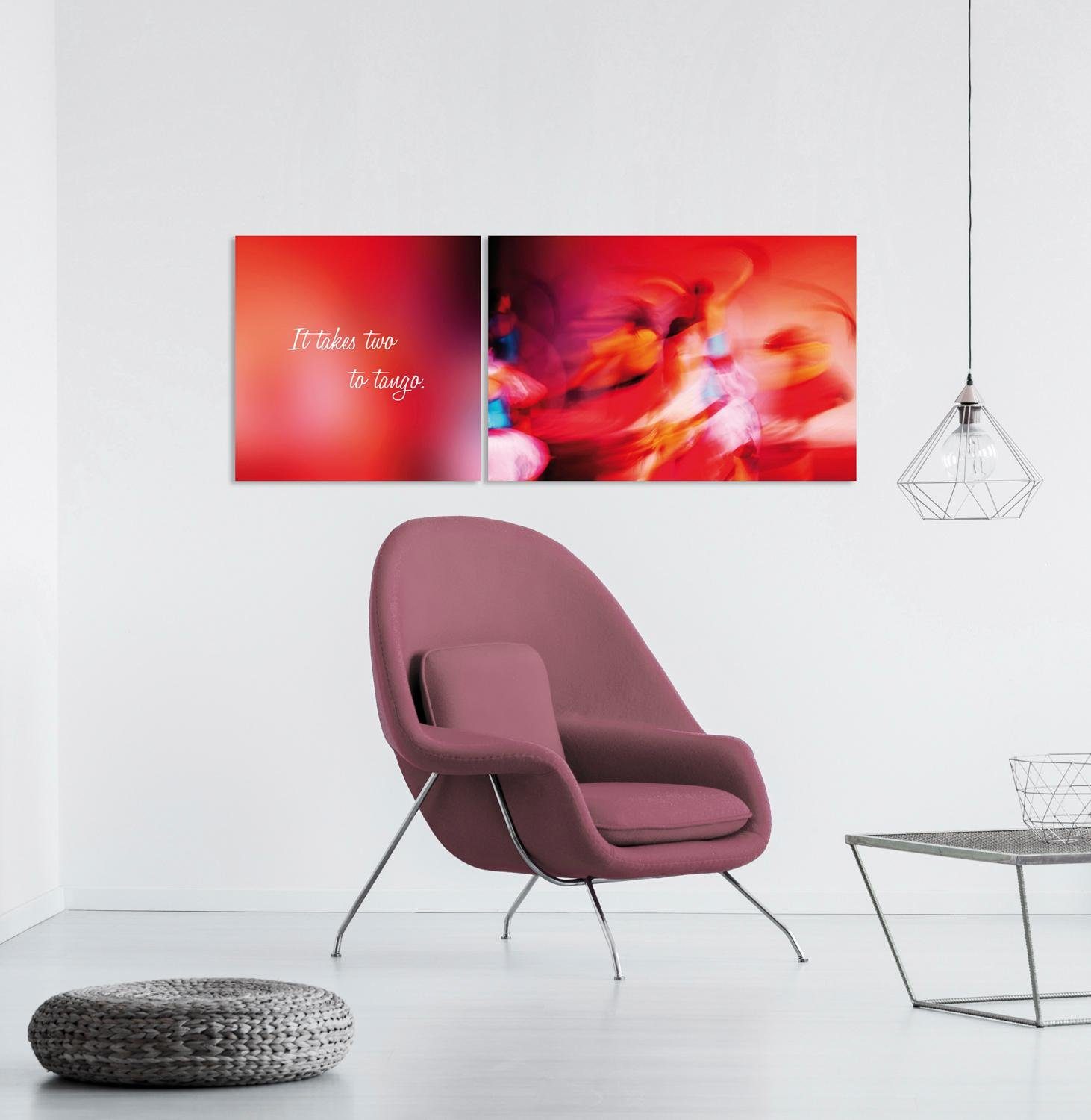 queence Artprint op linnen Tango Premium canvasstof, handgemaakt in Duitsland, uitspraak, 2-delige set (set)