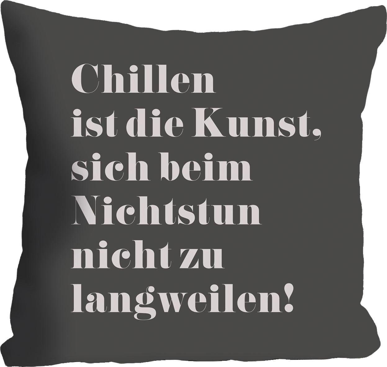 Queence Sierkussen Chillen is de kunst, ... Kussenovertrek zonder vulling(1 stuk)