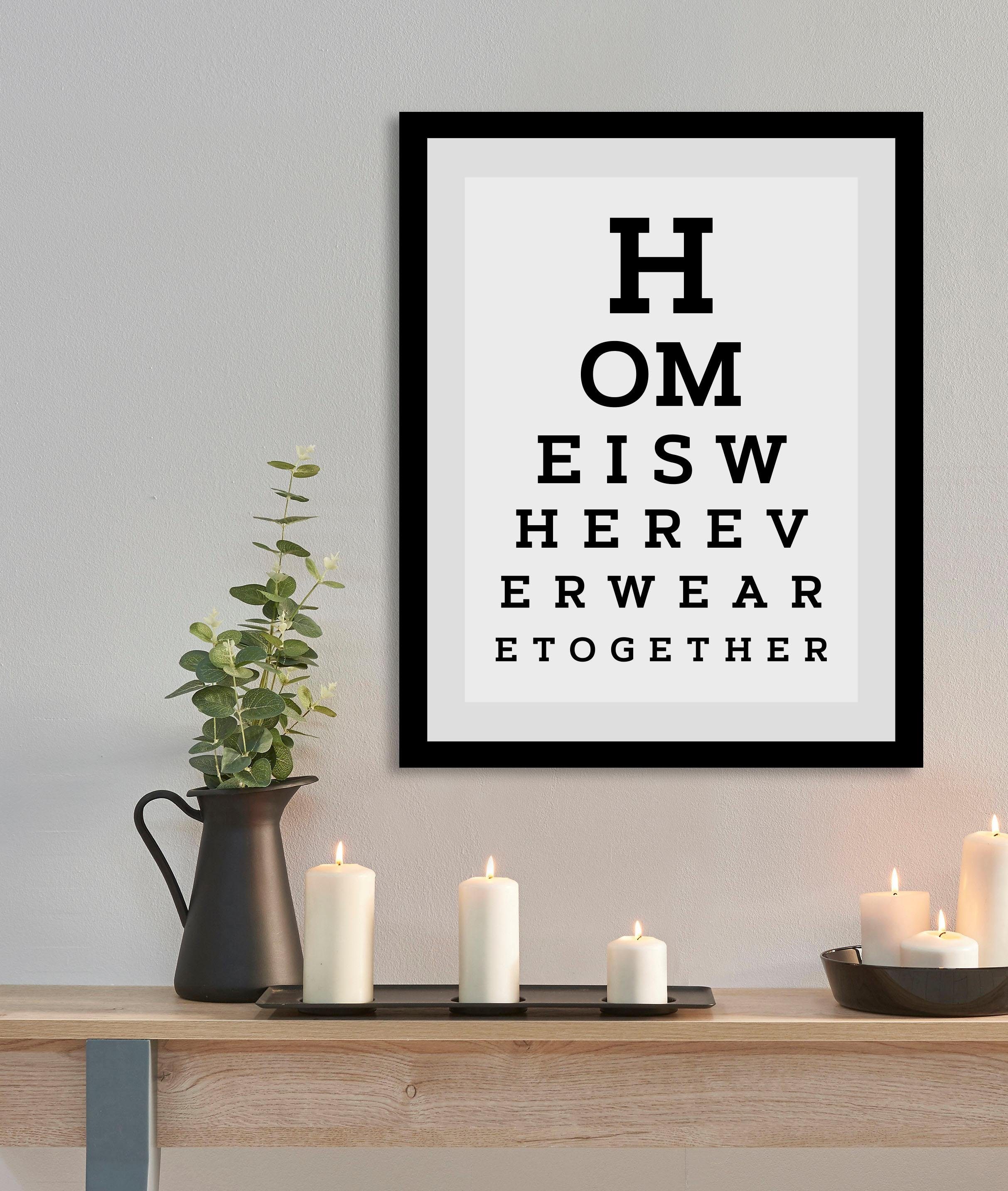 queence Wanddecoratie Thuis HD premium posterdruk incl. houten lijst