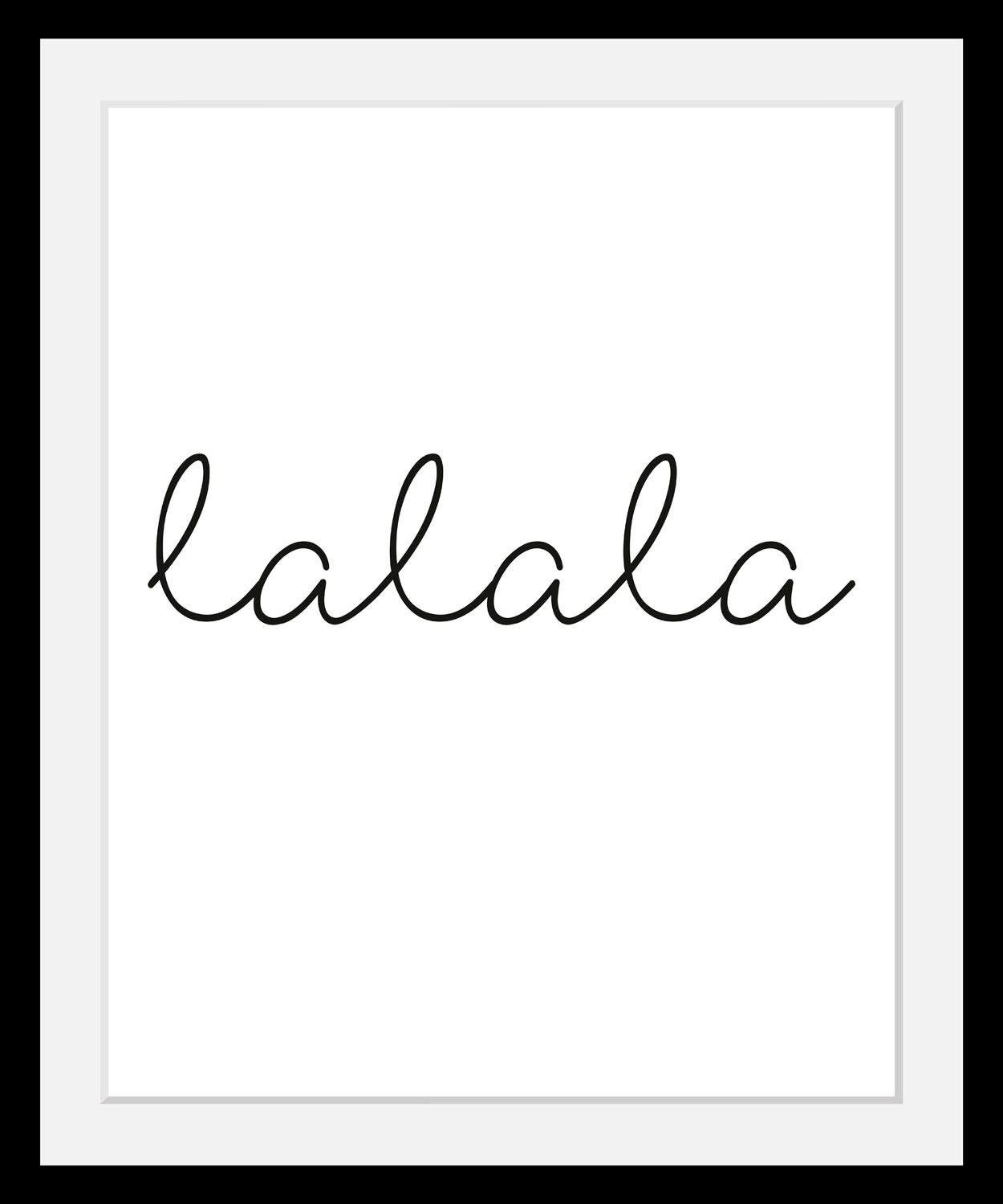 queence Wanddecoratie Lalala HD premium posterdruk incl. houten lijst schilderijen maat 40 cm x 50 cm x 3 cm zwart