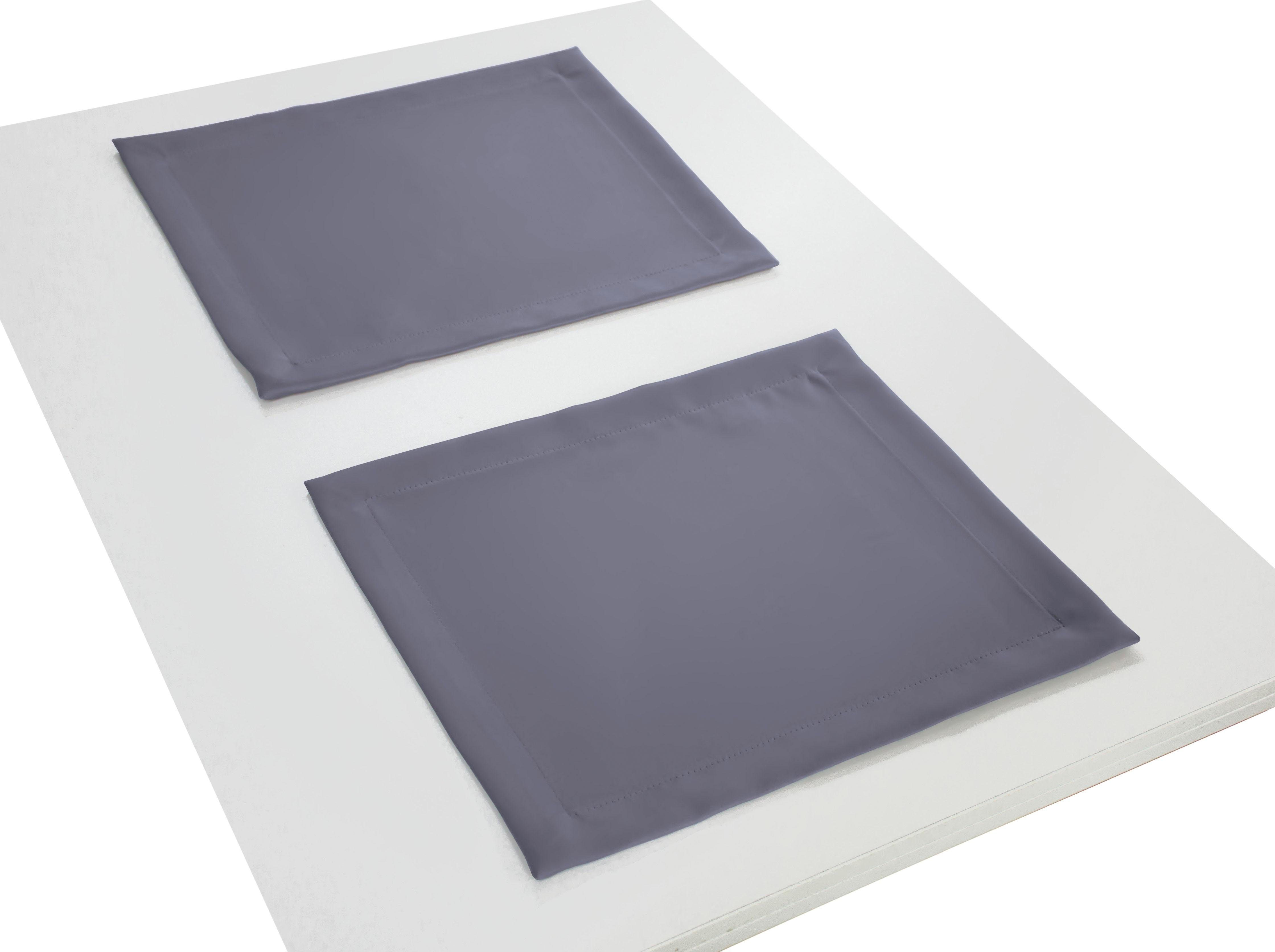 Wirth Set placemats Newbury (set, 4 stuks) tafelkleden maat 1 (4x 50x150 cm) blauw