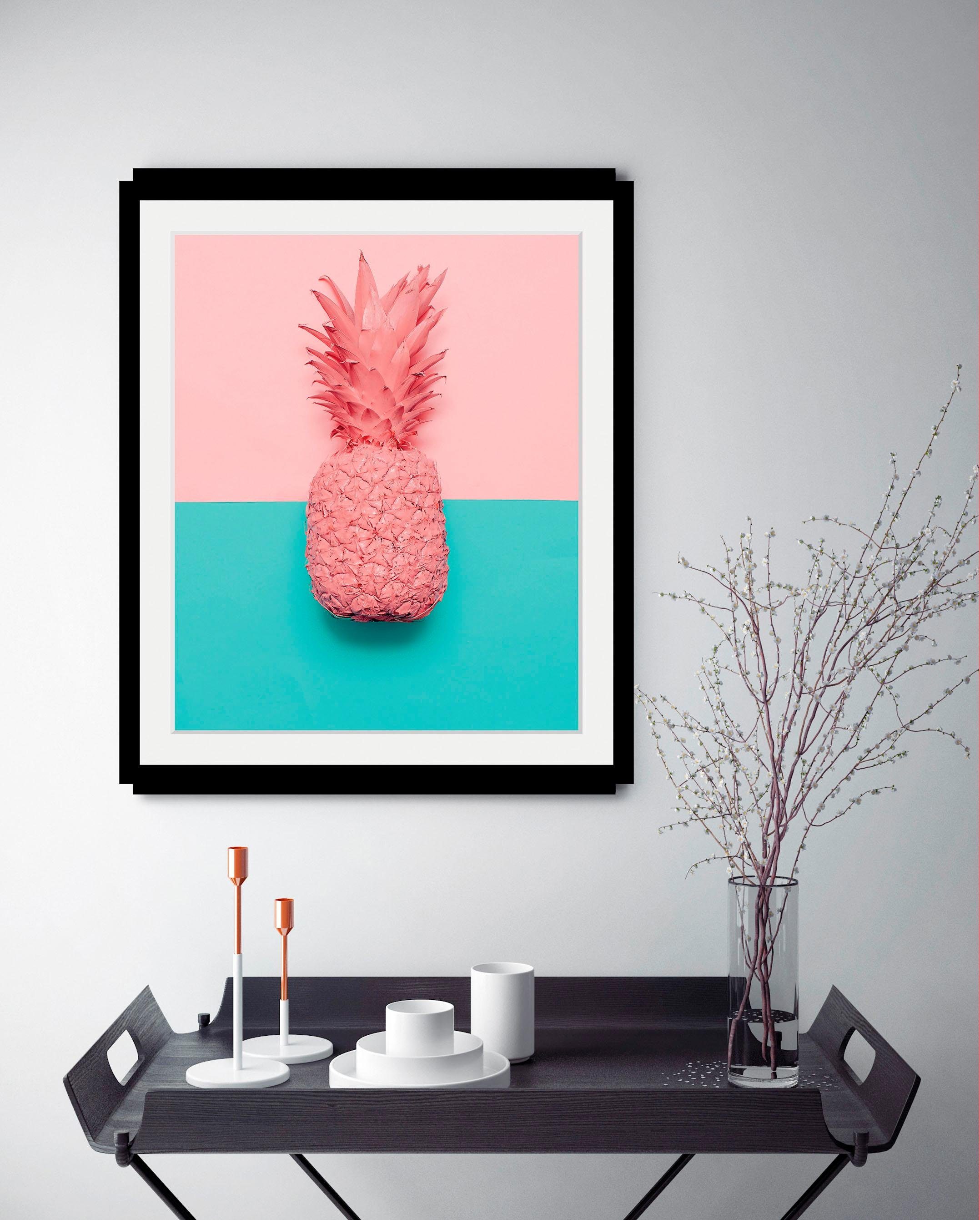 queence Wanddecoratie Ananas HD premium posterdruk incl. houten lijst