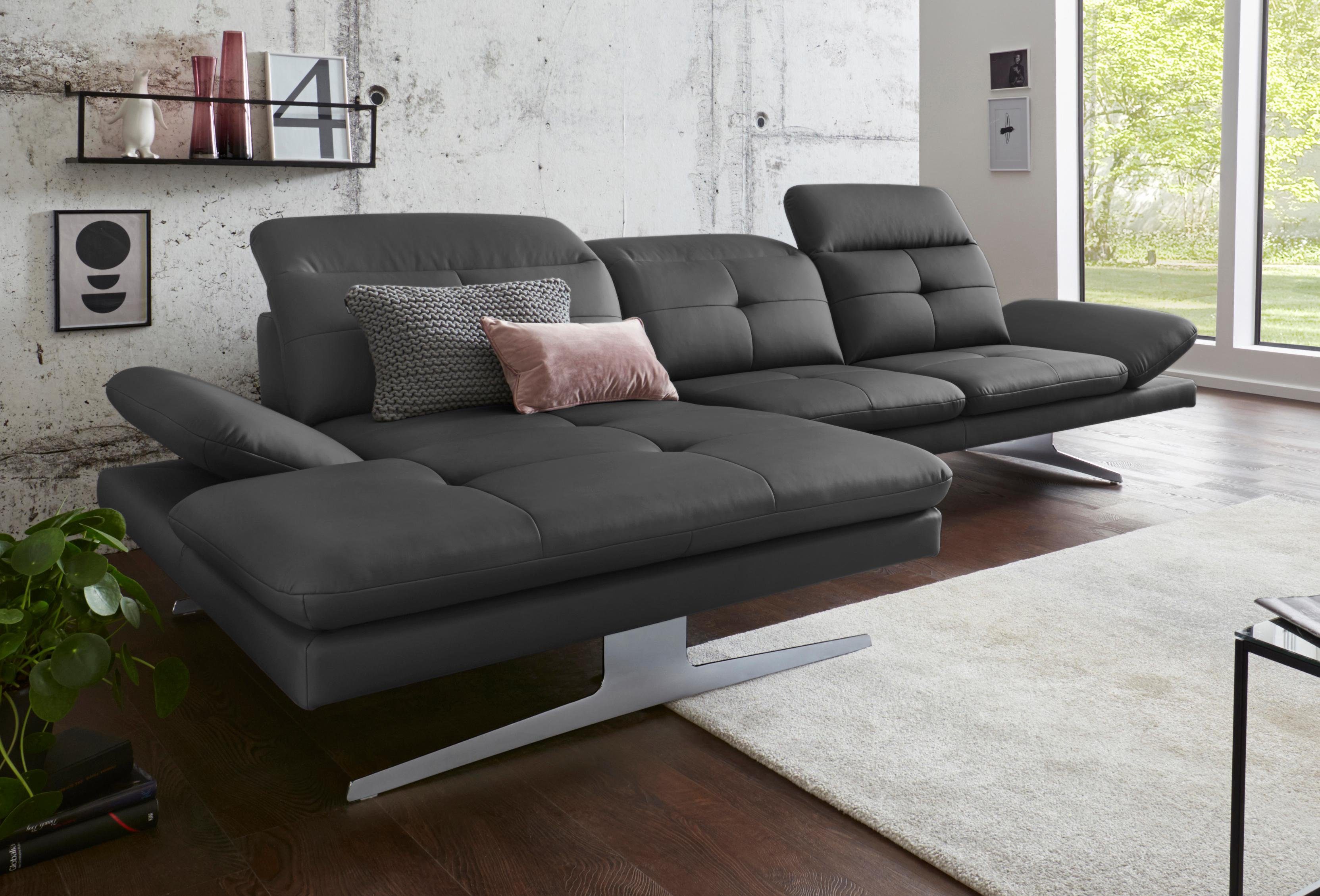 exxpo - sofa fashion Hoekbank inclusief hoofd- resp. verstelbare rugleuning en verstelbare armleuning