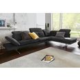 exxpo - sofa fashion hoekbank inclusief hoofd- resp. verstelbare rugleuning en verstelbare armleuning zwart