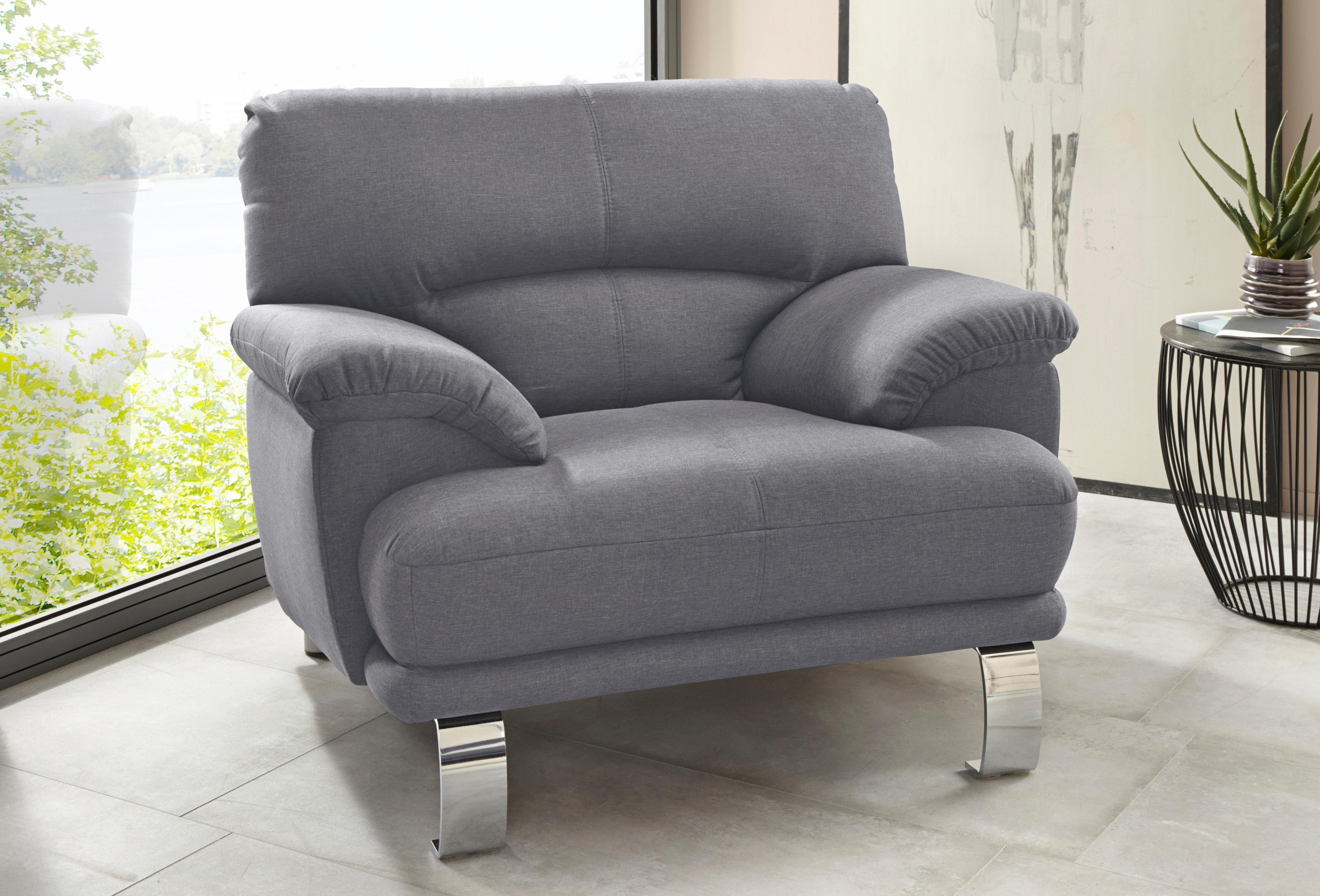 TRENDMANUFAKTUR Fauteuil Cecilia II, loungestoel in Italiaans design (set) fauteuils grijs