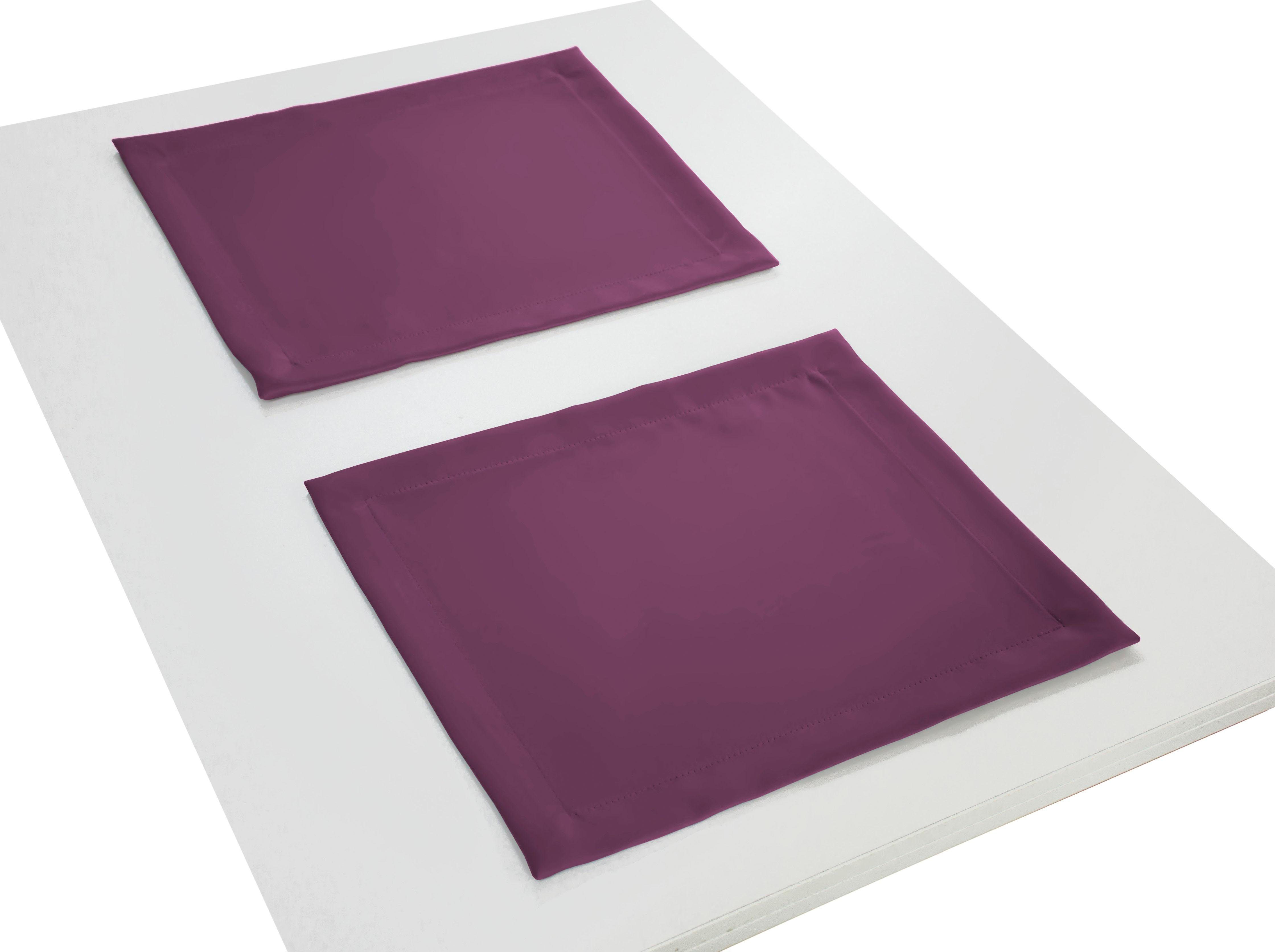 Wirth Set placemats Newbury (set, 4 stuks) tafelkleden maat 1 (4x 50x150 cm) rood