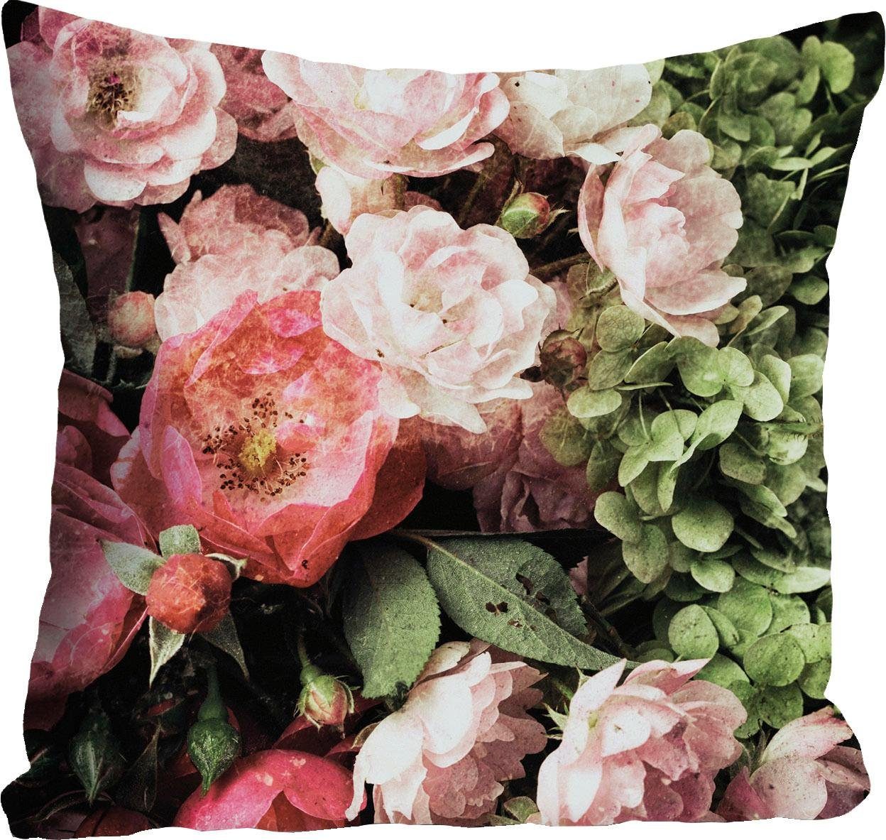 queence Sierkussen Bloemen Kussenovertrek zonder vulling(1 stuk) sierkussens maat 1x 40x40 cm multicolor