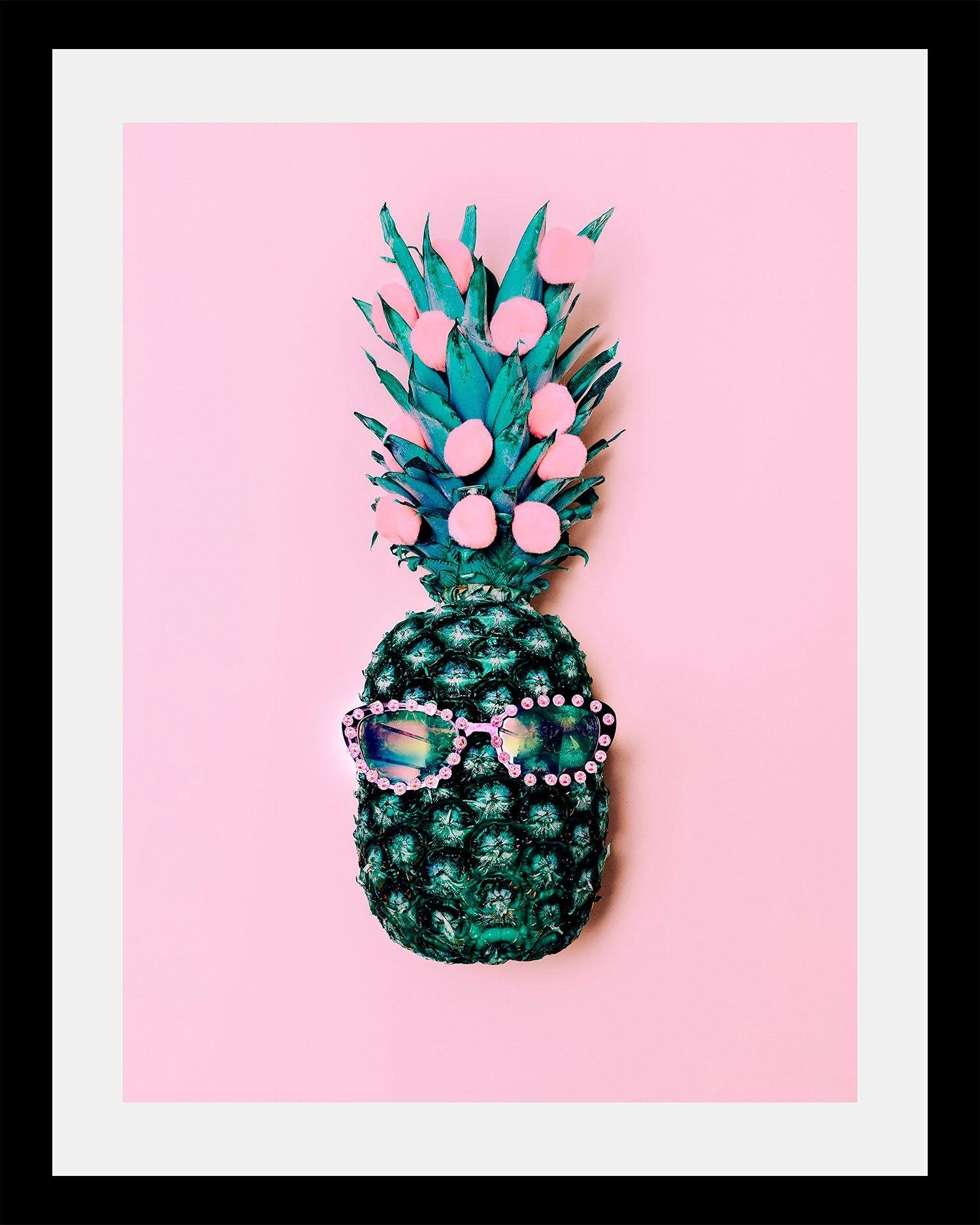 queence Wanddecoratie Ananas HD premium posterdruk incl. houten lijst