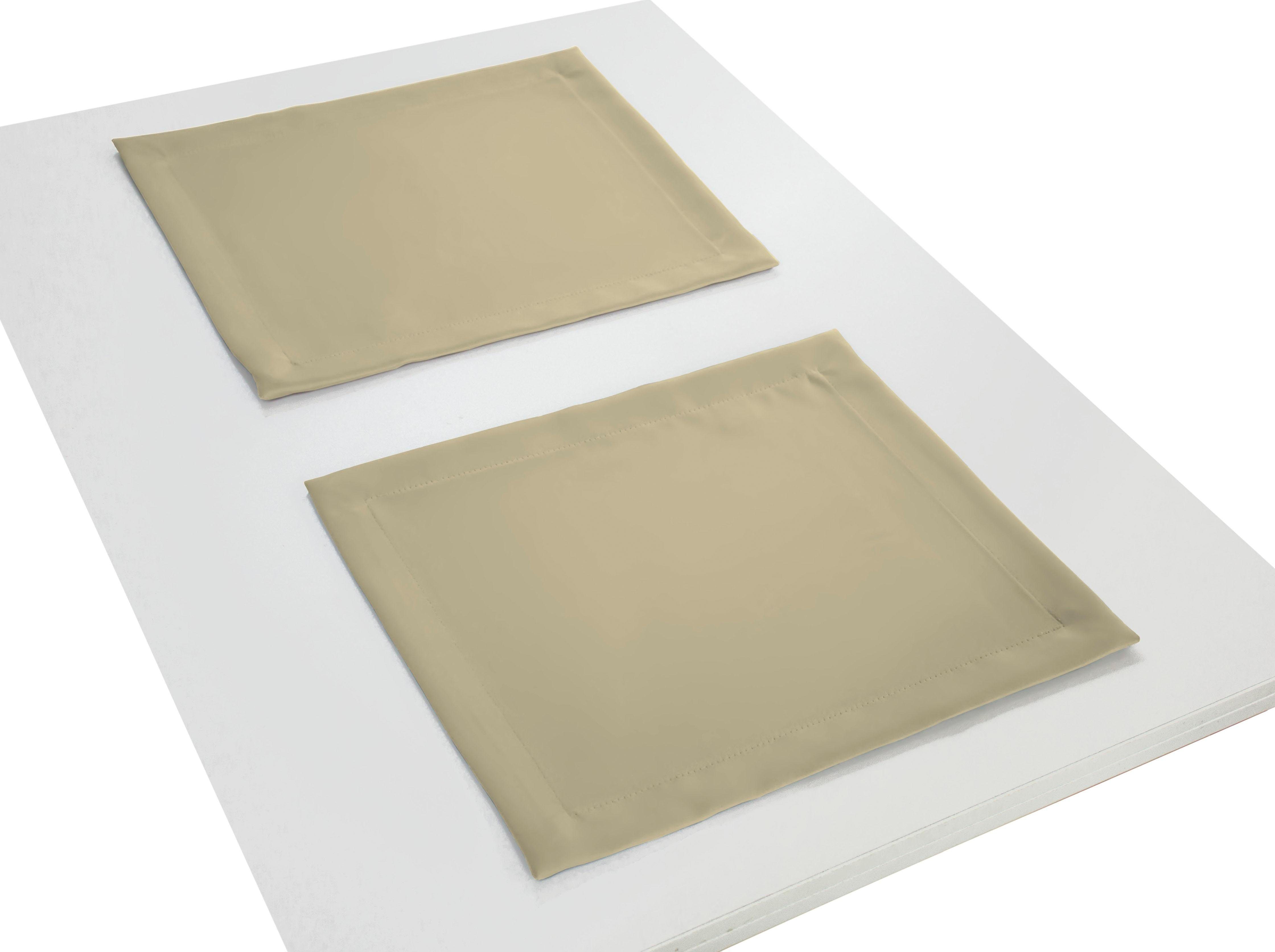 Wirth Set placemats Newbury (set, 4 stuks) tafelkleden maat 1 (4x 50x150 cm) bruin