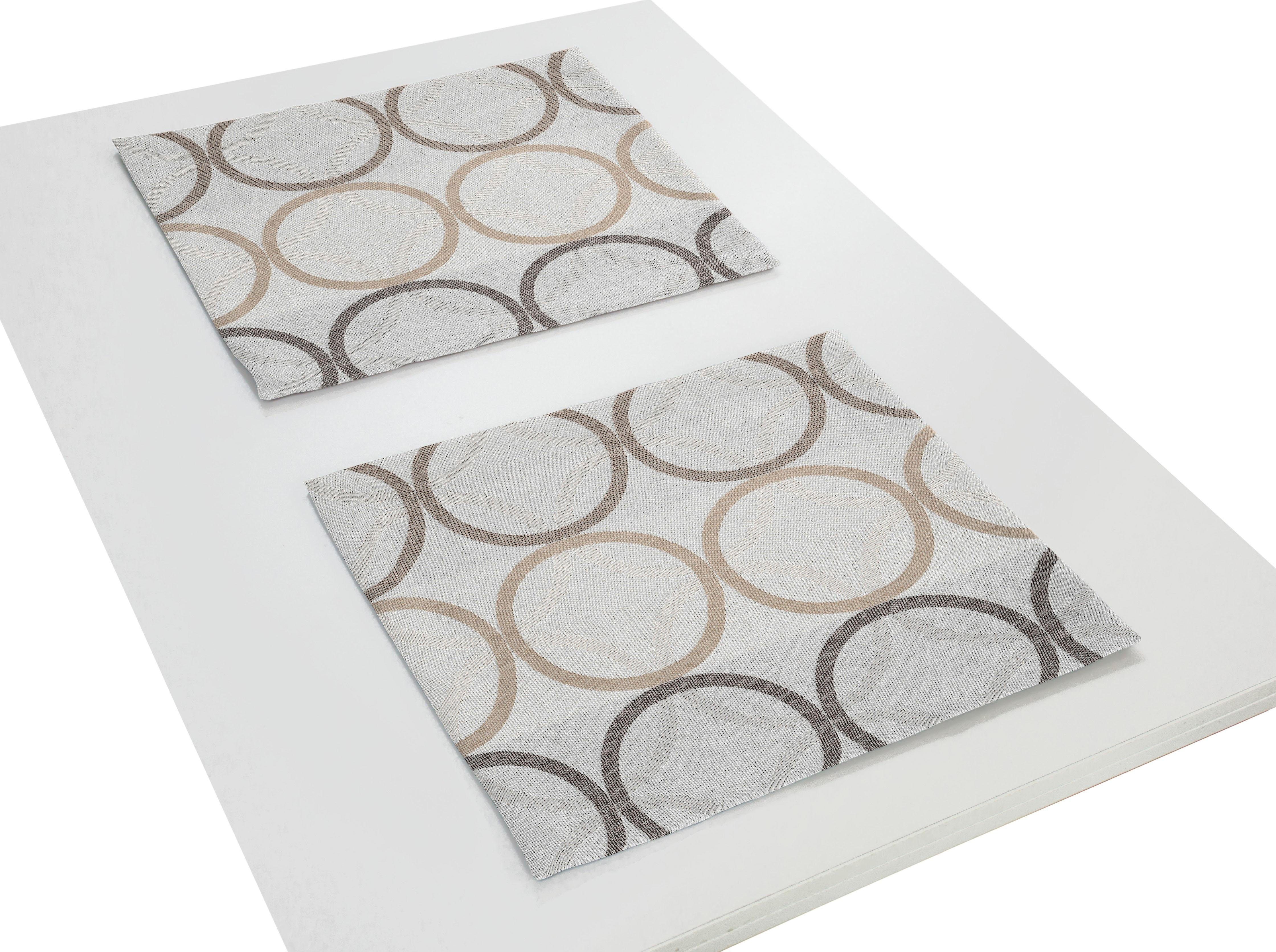 Wirth Set placemats Zirbello (set, 2 stuks) tafelkleden maat 1 (2x 40x35 cm) bruin