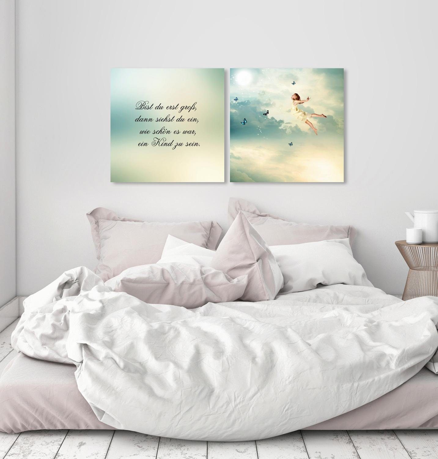 queence Artprint op linnen Gedicht kinderen Premium canvasstof, handgemaakt in Duitsland, uitspraak, 2-delige set (set)