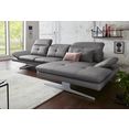 exxpo - sofa fashion hoekbank inclusief hoofd- resp. verstelbare rugleuning en verstelbare armleuning blauw