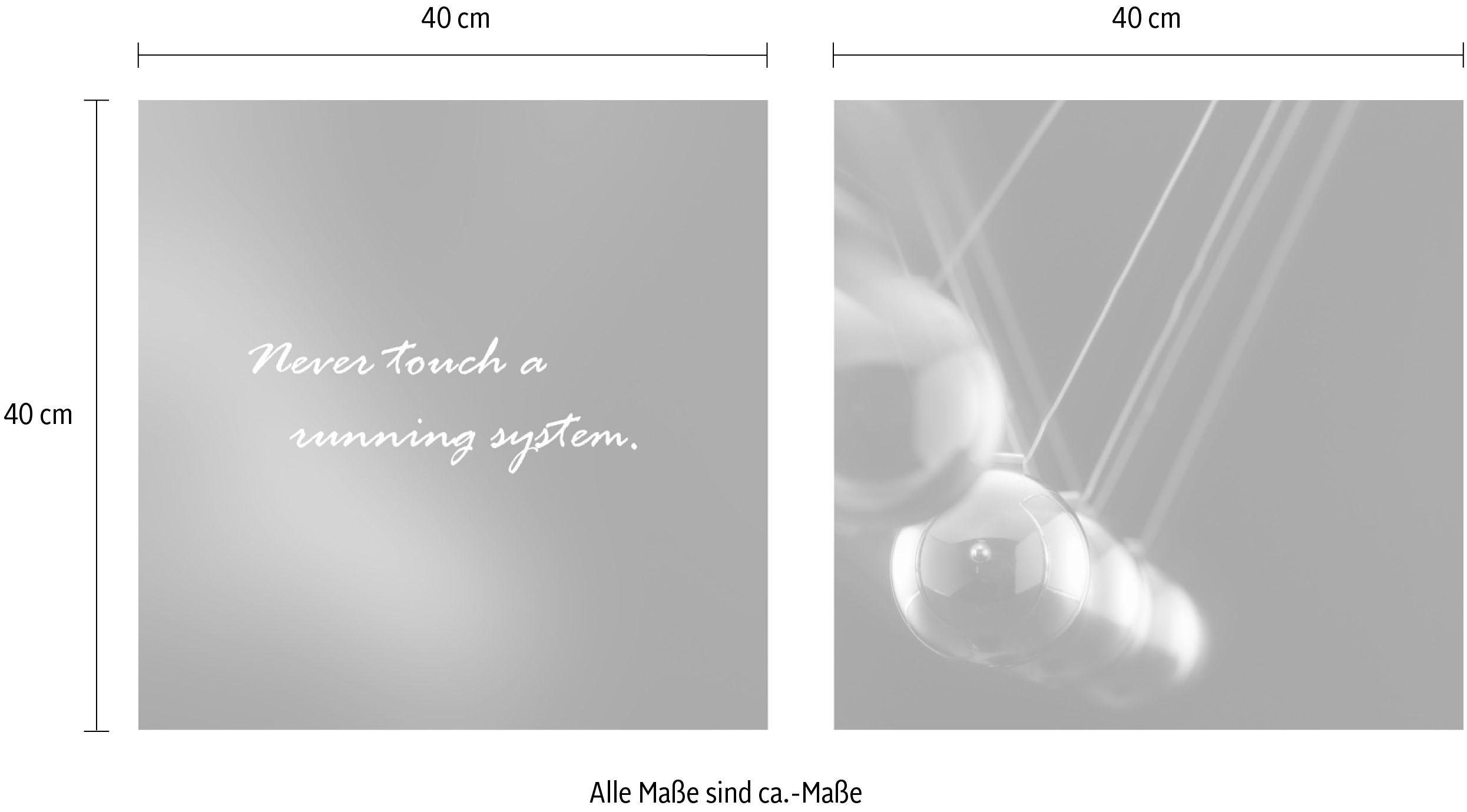 queence Artprint op linnen Running system Premium canvasstof, handgemaakt in Duitsland, uitspraak, 2-delige set (set)