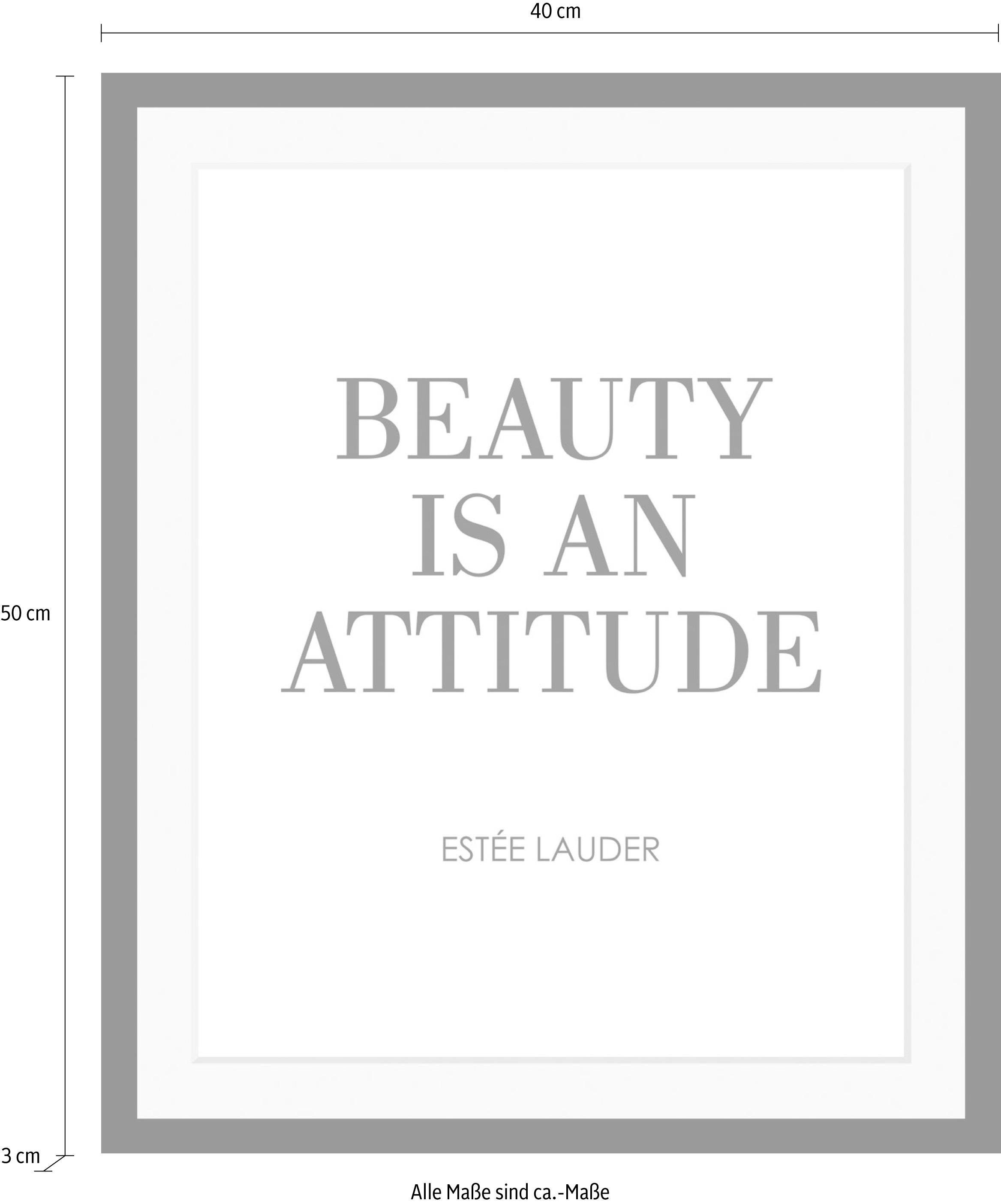 Leonique Wanddecoratie Zitat Estée Lauder HD premium posterdruk incl. houten lijst