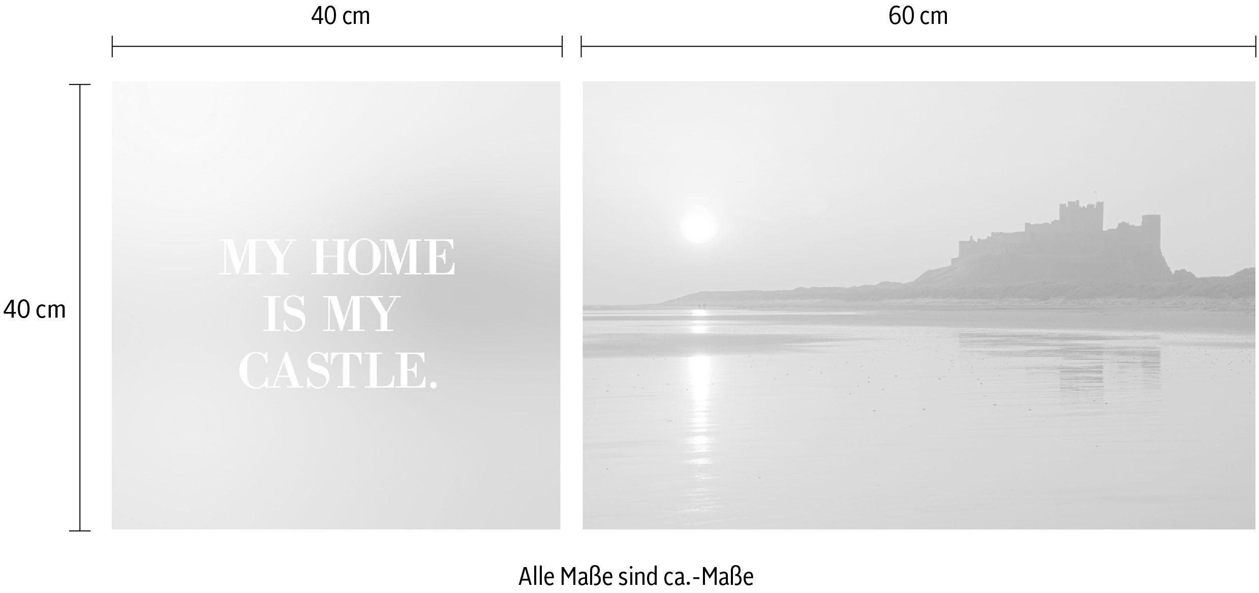 queence Artprint op linnen Home Premium canvasstof, handgemaakt in Duitsland, uitspraak, 2-delige set (set)