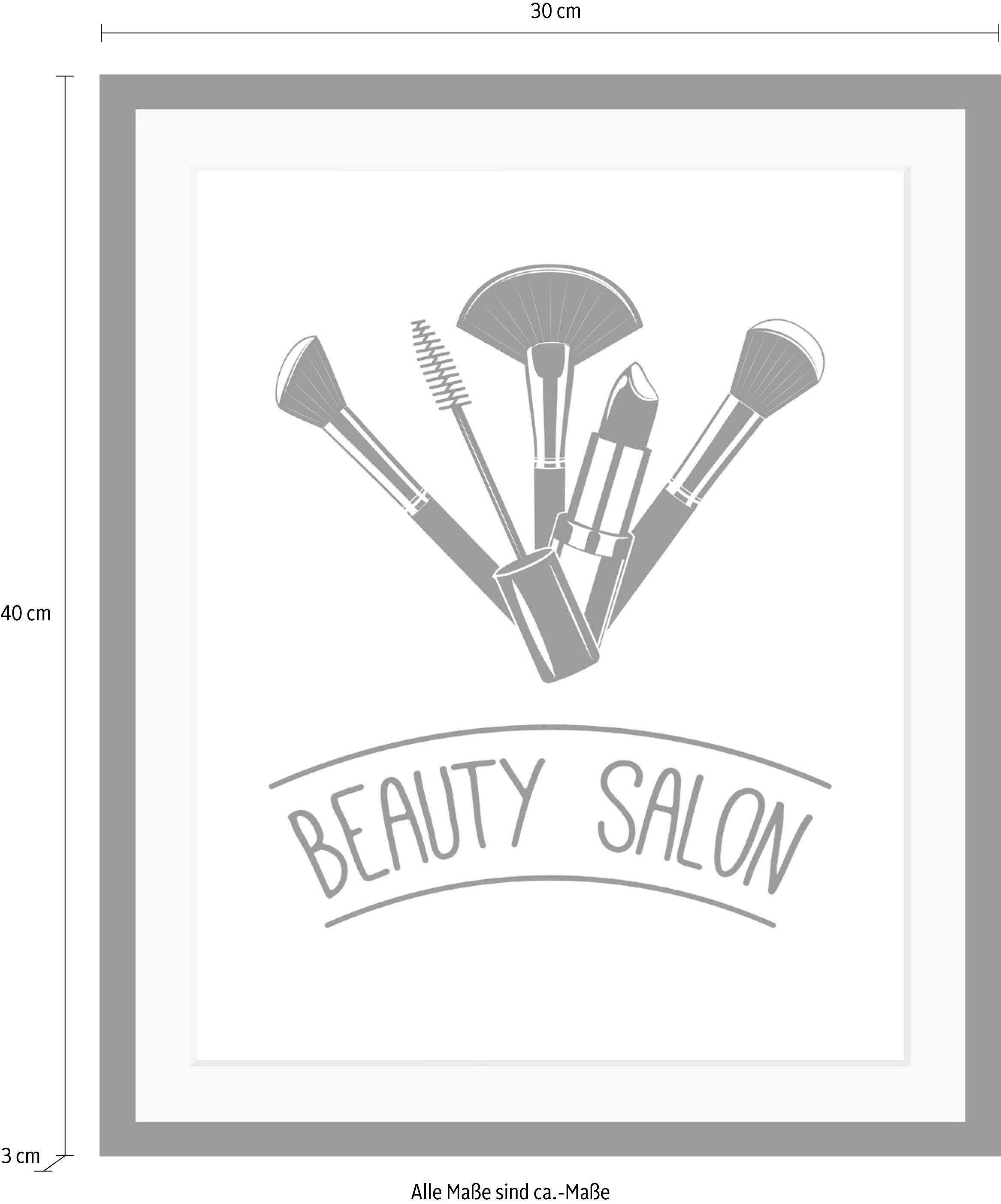 queence Wanddecoratie Beauty salon HD premium posterdruk incl. houten lijst