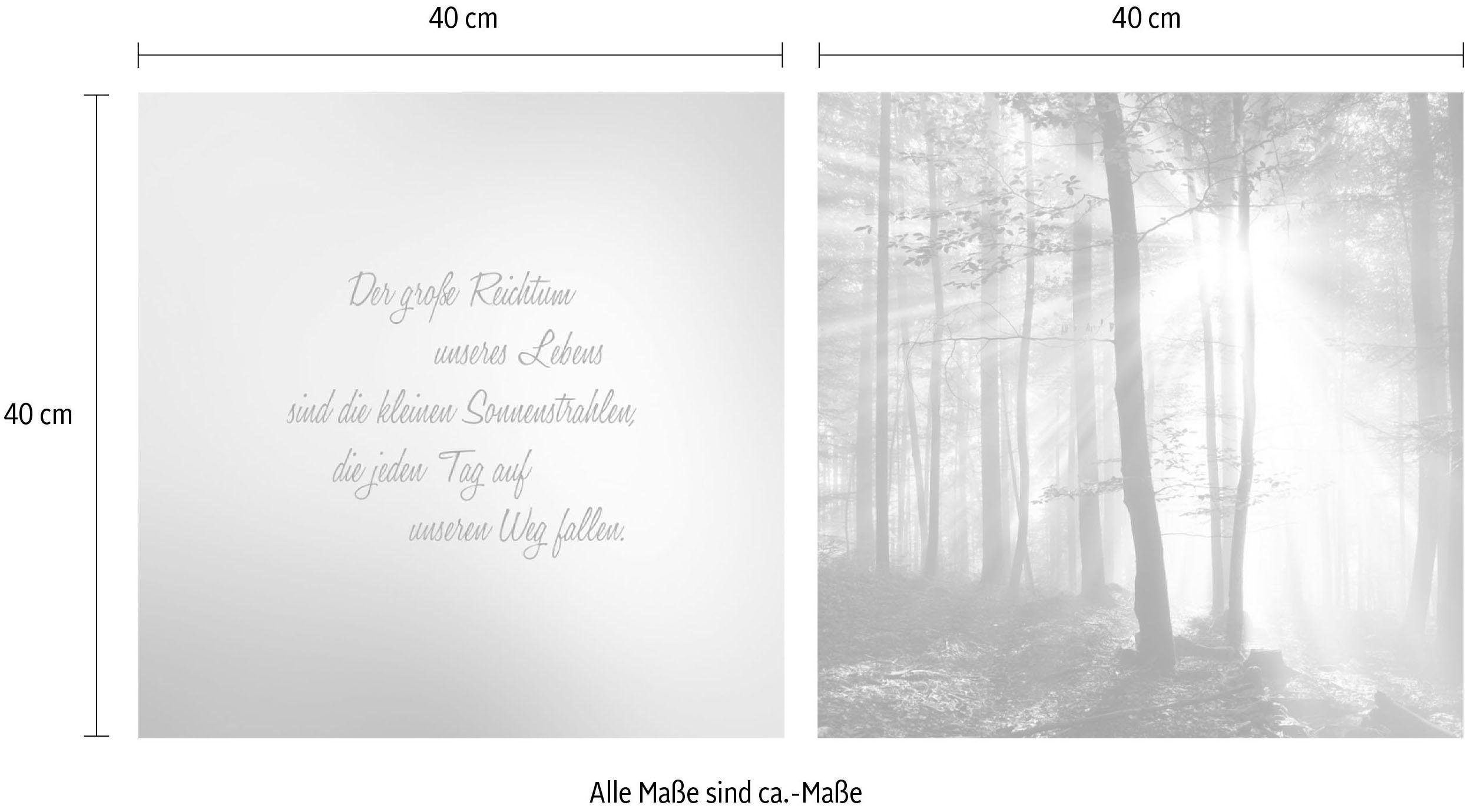 queence Artprint op linnen Zonnestralen Premium canvasstof, handgemaakt in Duitsland, uitspraak, 2-delige set (set)