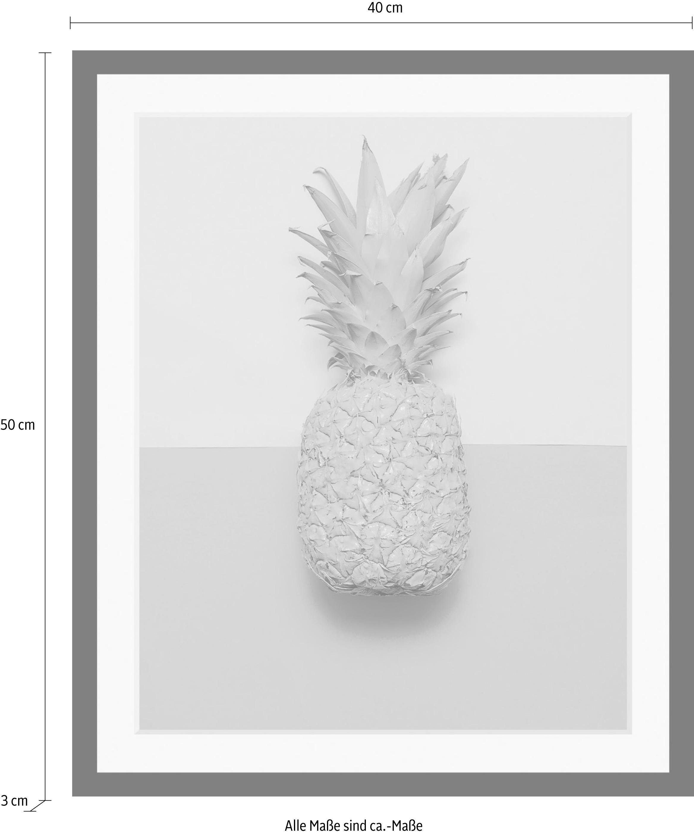 queence Wanddecoratie Ananas HD premium posterdruk incl. houten lijst