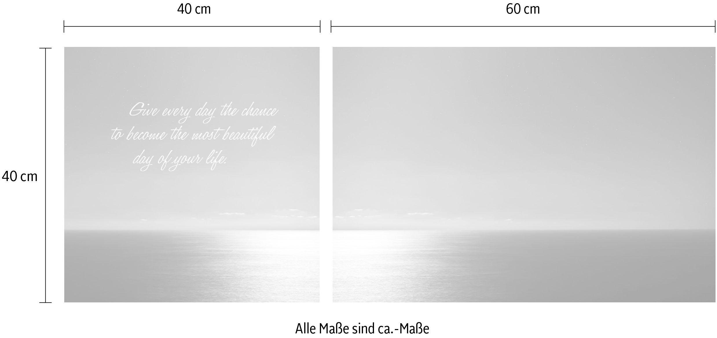 queence Artprint op linnen Day of your life Premium canvasstof, handgemaakt in Duitsland, uitspraak, 2-delige set (set)