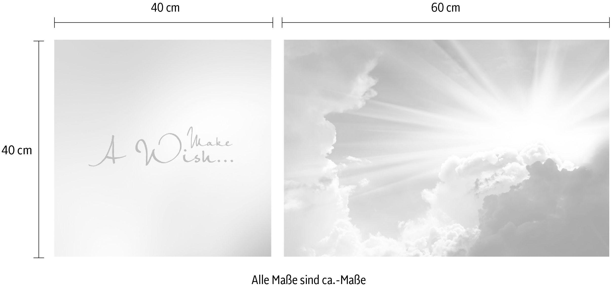 queence Artprint op linnen Wish Premium canvasstof, handgemaakt in Duitsland, uitspraak, 2-delige set (set)
