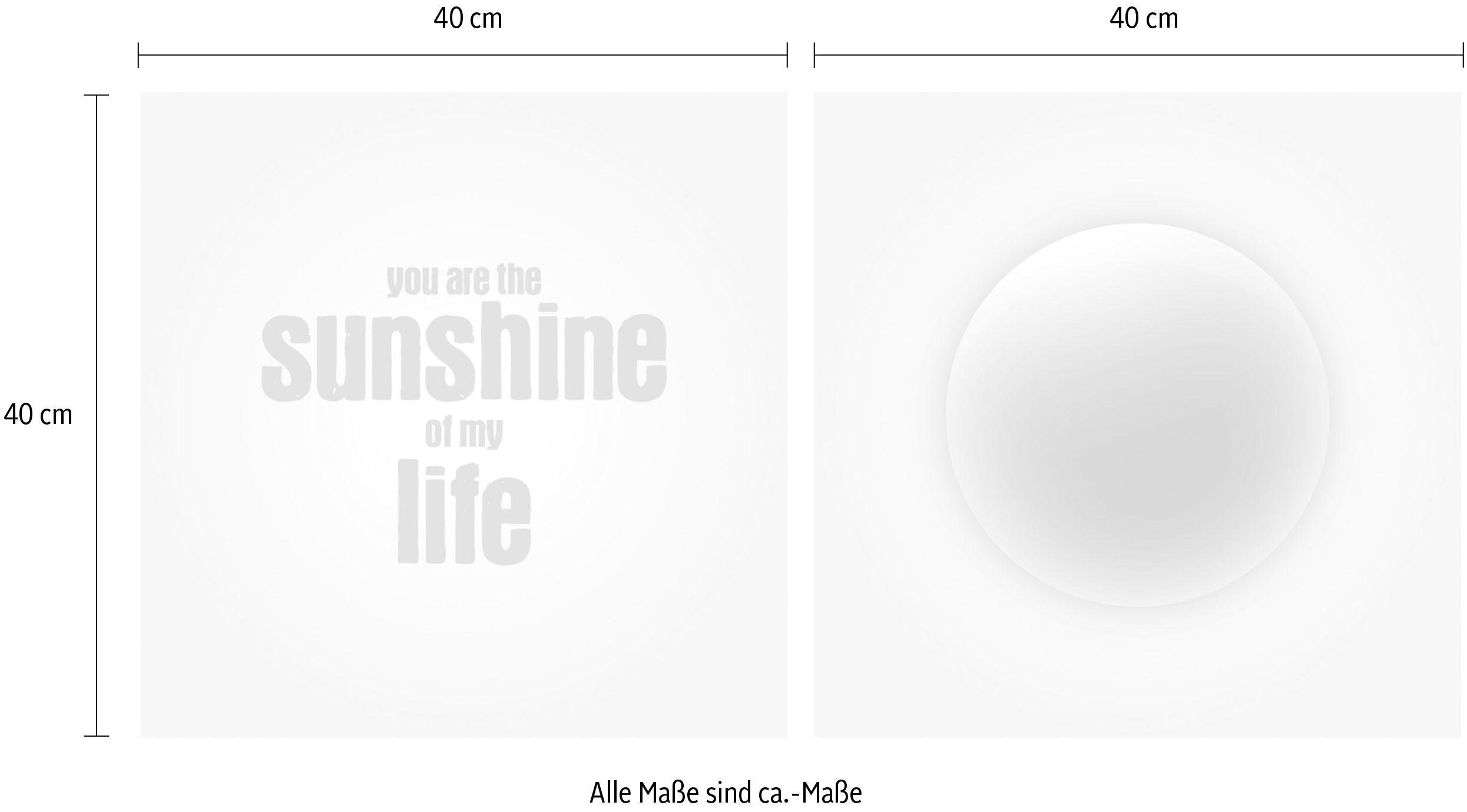 queence Artprint op linnen Sunshine Premium canvasstof, handgemaakt in Duitsland, uitspraak, 2-delige set (set)