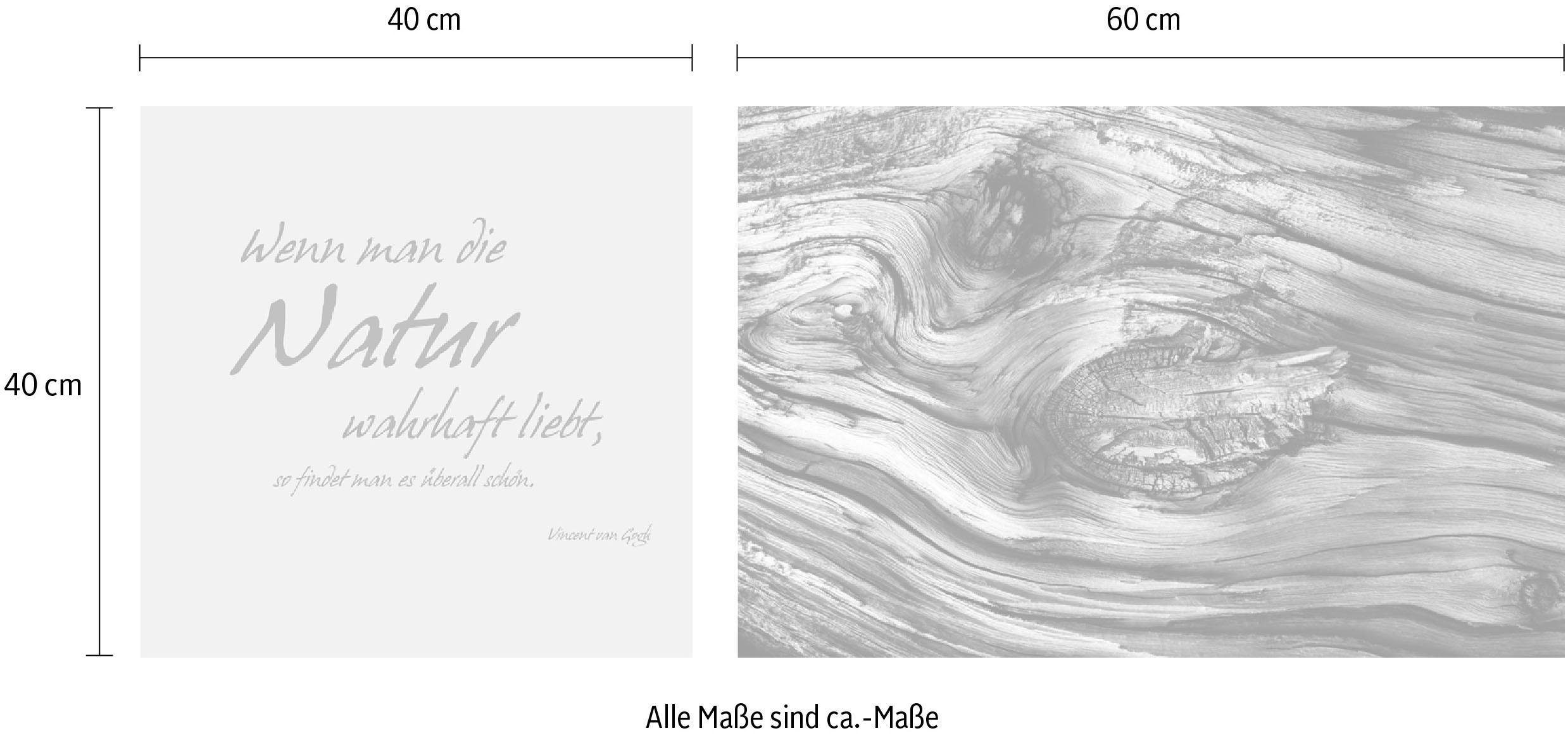 queence Artprint op linnen Naturel Premium canvasstof, handgemaakt in Duitsland, citaat, 2-delige set (set)