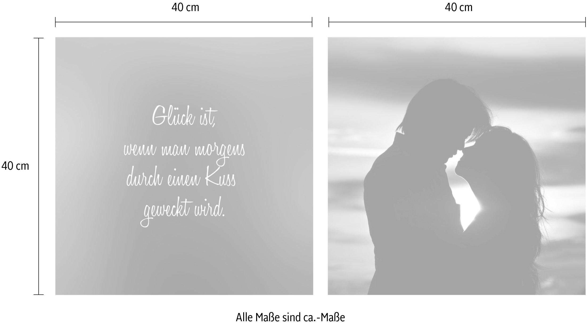 queence Artprint op linnen Kus Premium canvasstof, handgemaakt in Duitsland, uitspraak, 2-delige set (set)