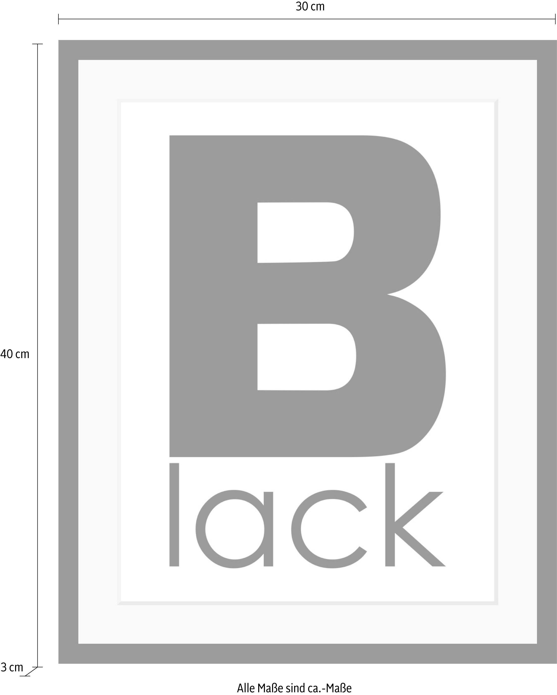 queence Wanddecoratie Black HD premium posterdruk incl. houten lijst