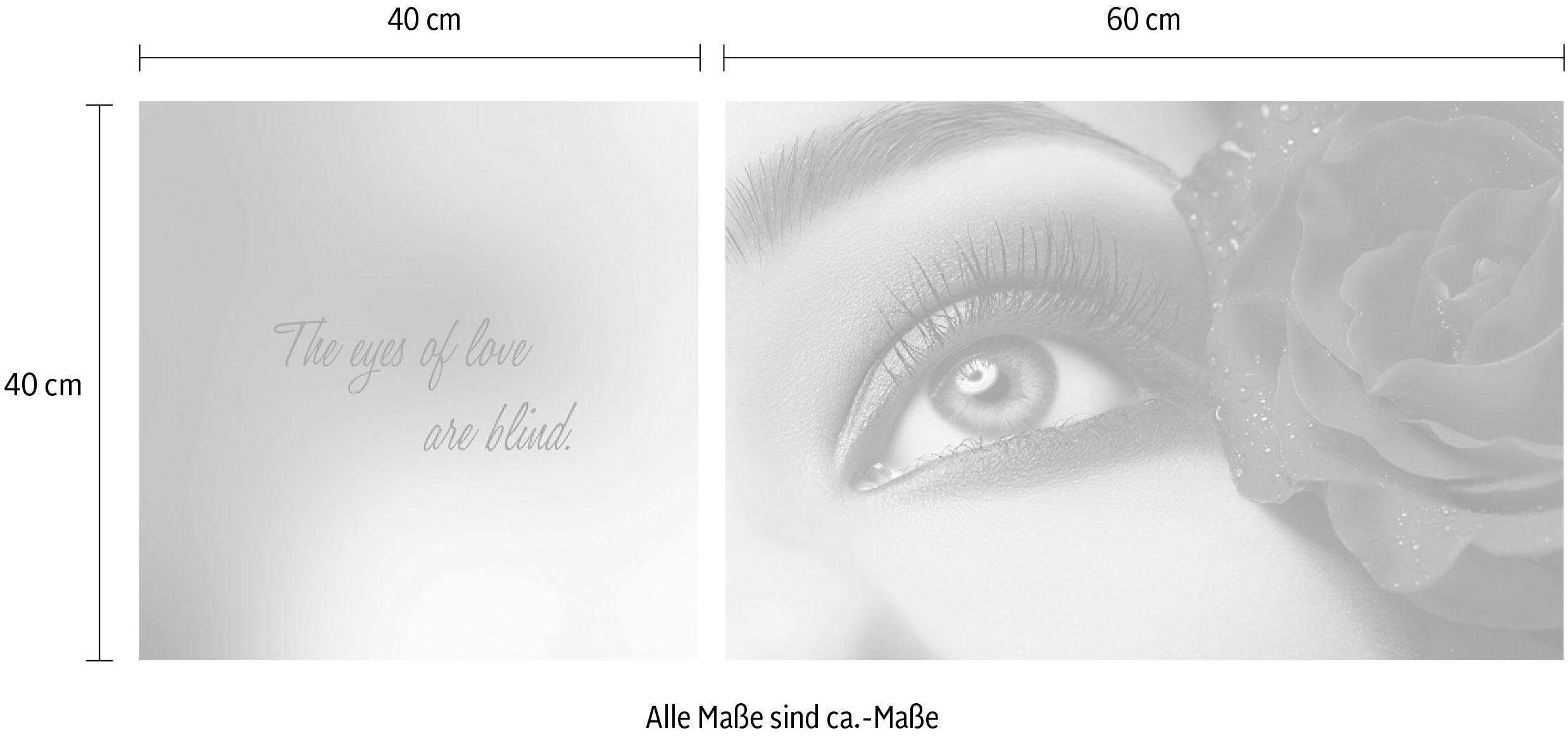 queence Artprint op linnen Eyes Premium canvasstof, handgemaakt in Duitsland, uitspraak, 2-delige set (set)