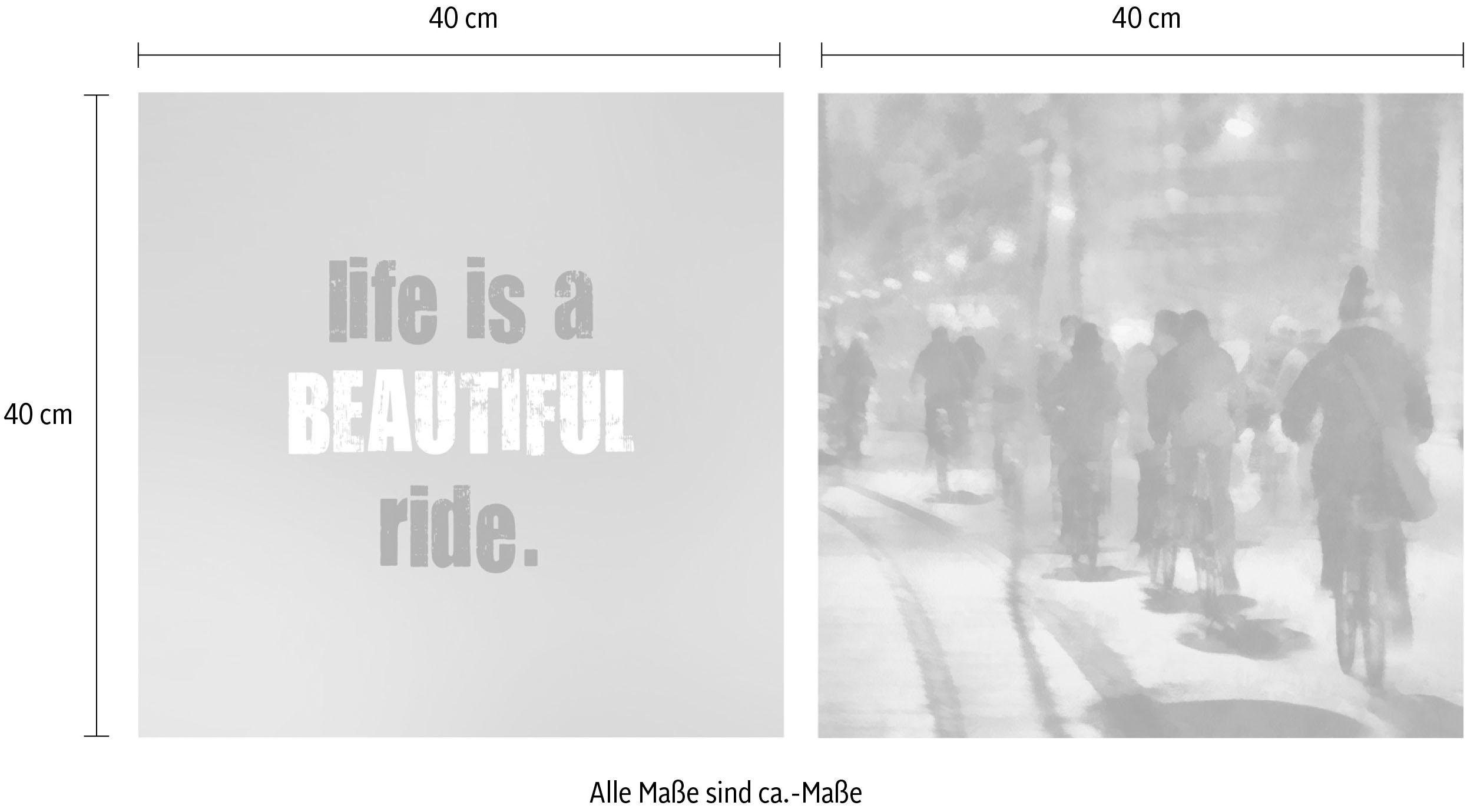 queence Artprint op linnen Beautiful Premium canvasstof, handgemaakt in Duitsland, uitspraak, 2-delige set (set)