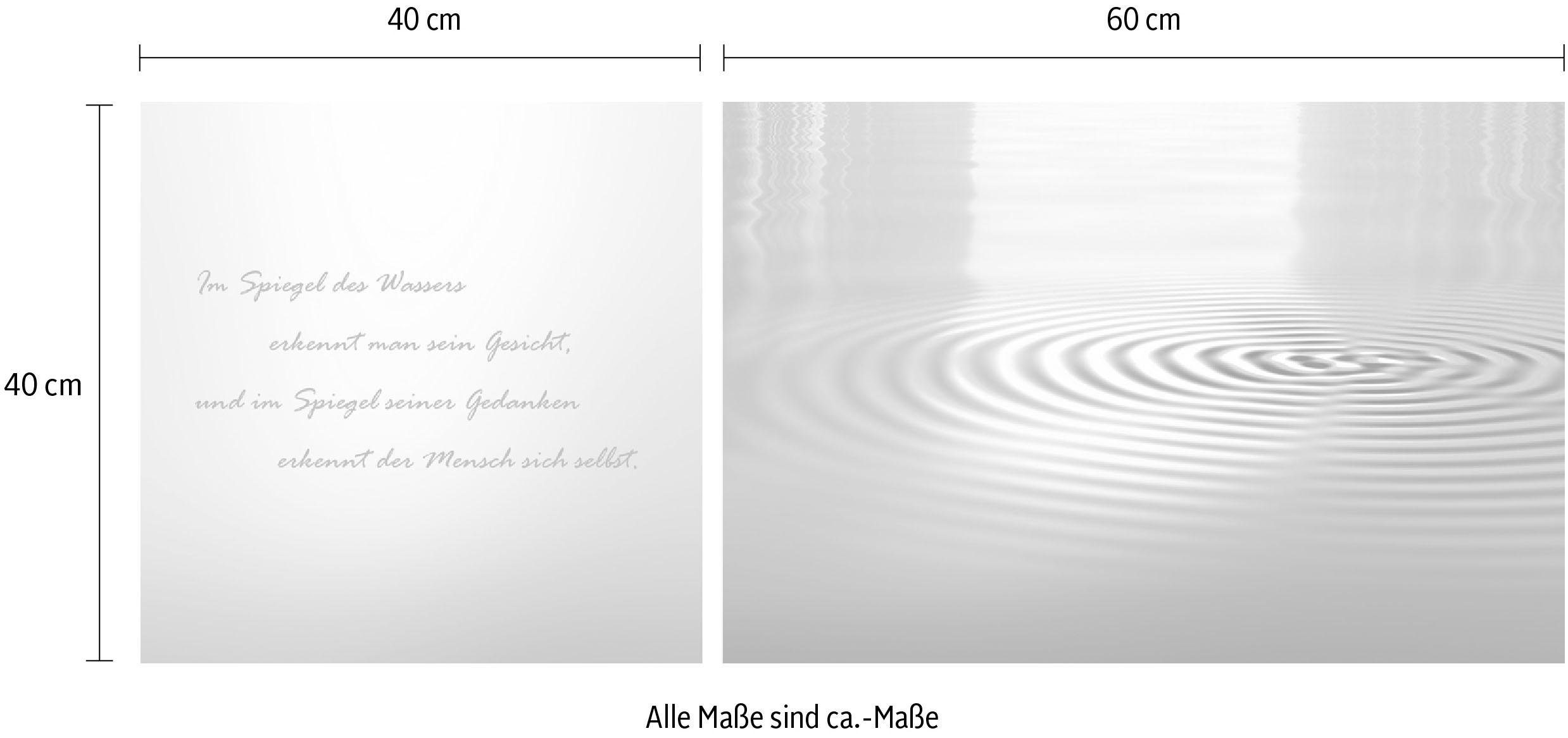 queence Artprint op linnen Water Premium canvasstof, handgemaakt in Duitsland, citaat, 2-delige set (set)