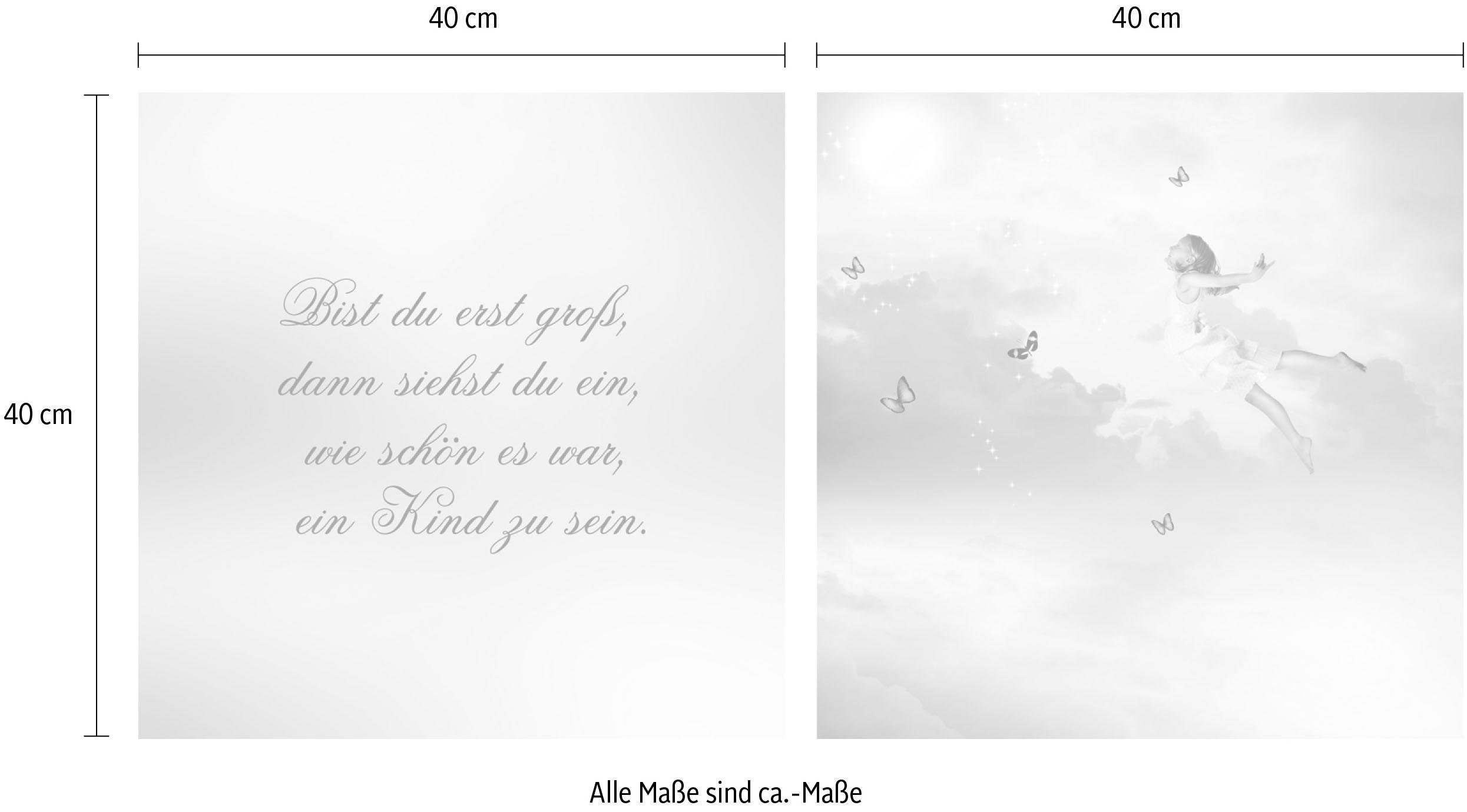 queence Artprint op linnen Gedicht kinderen Premium canvasstof, handgemaakt in Duitsland, uitspraak, 2-delige set (set)