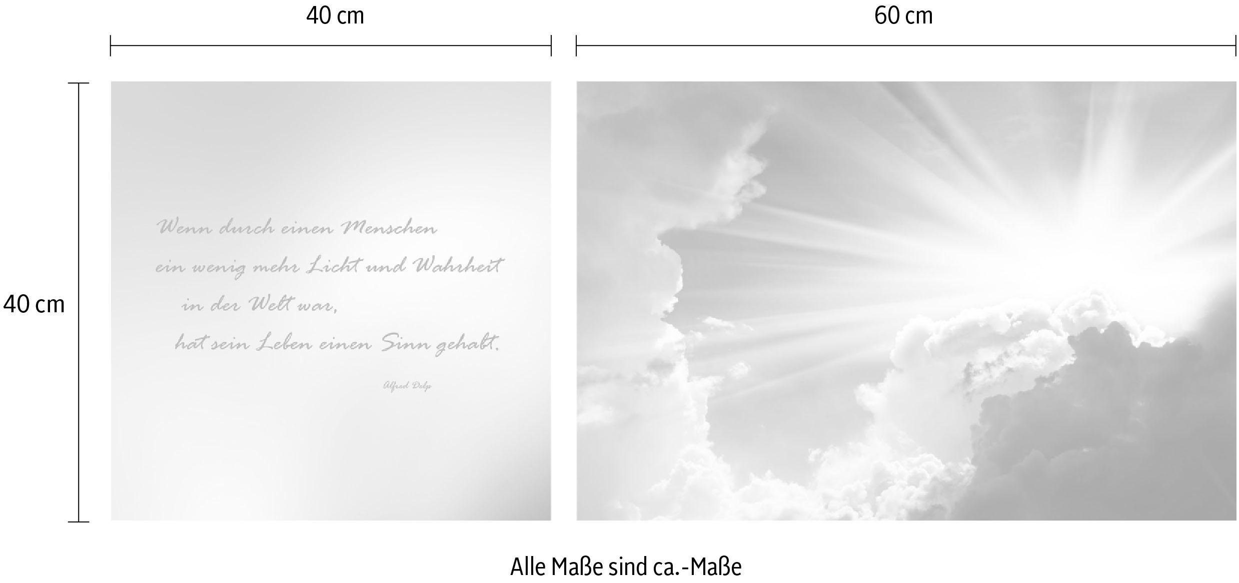 queence Artprint op linnen Mensen Premium canvasstof, handgemaakt in Duitsland, citaat, 2-delige set (set)