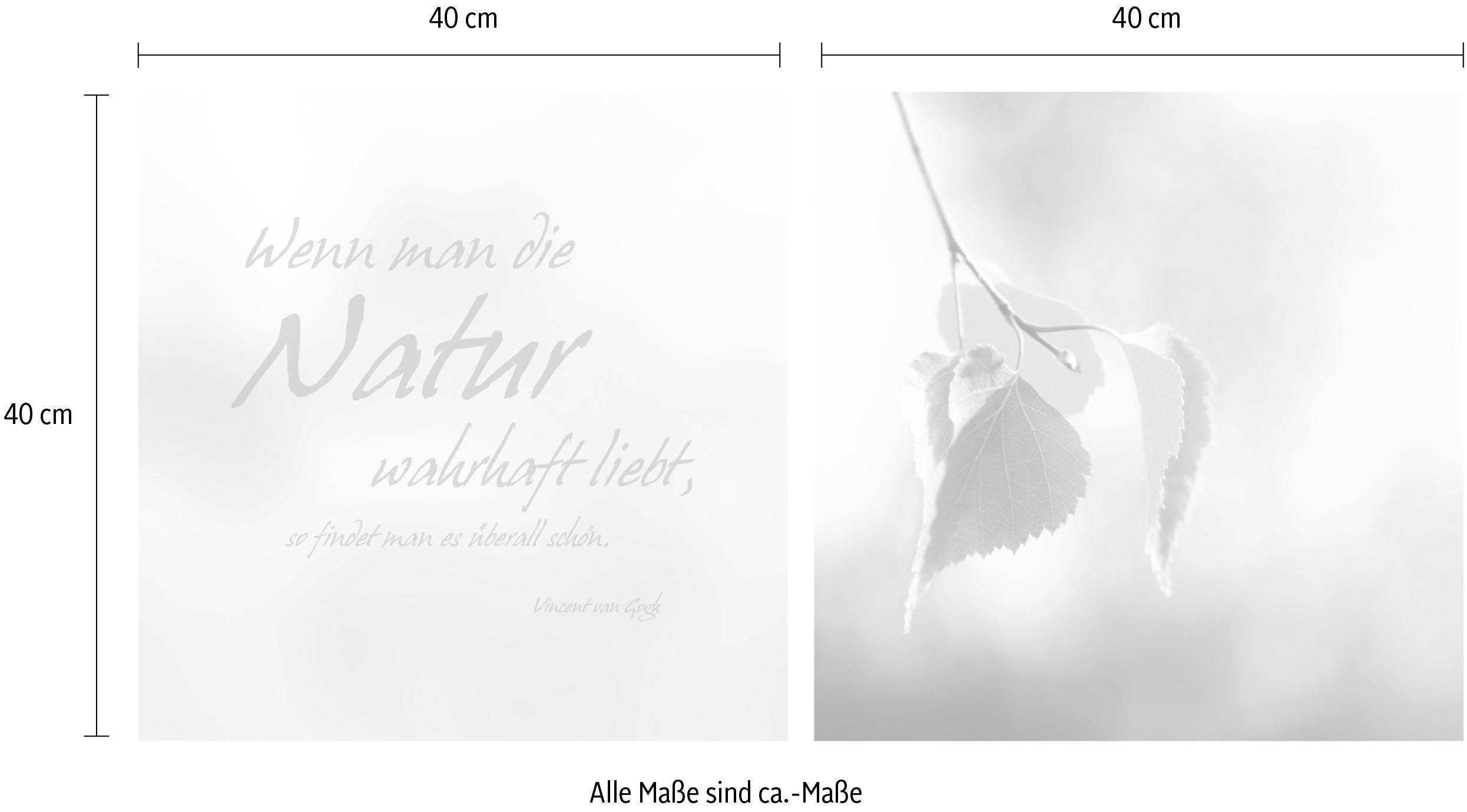 queence Artprint op linnen Naturel Premium canvasstof, handgemaakt in Duitsland, citaat, 2-delige set (set)